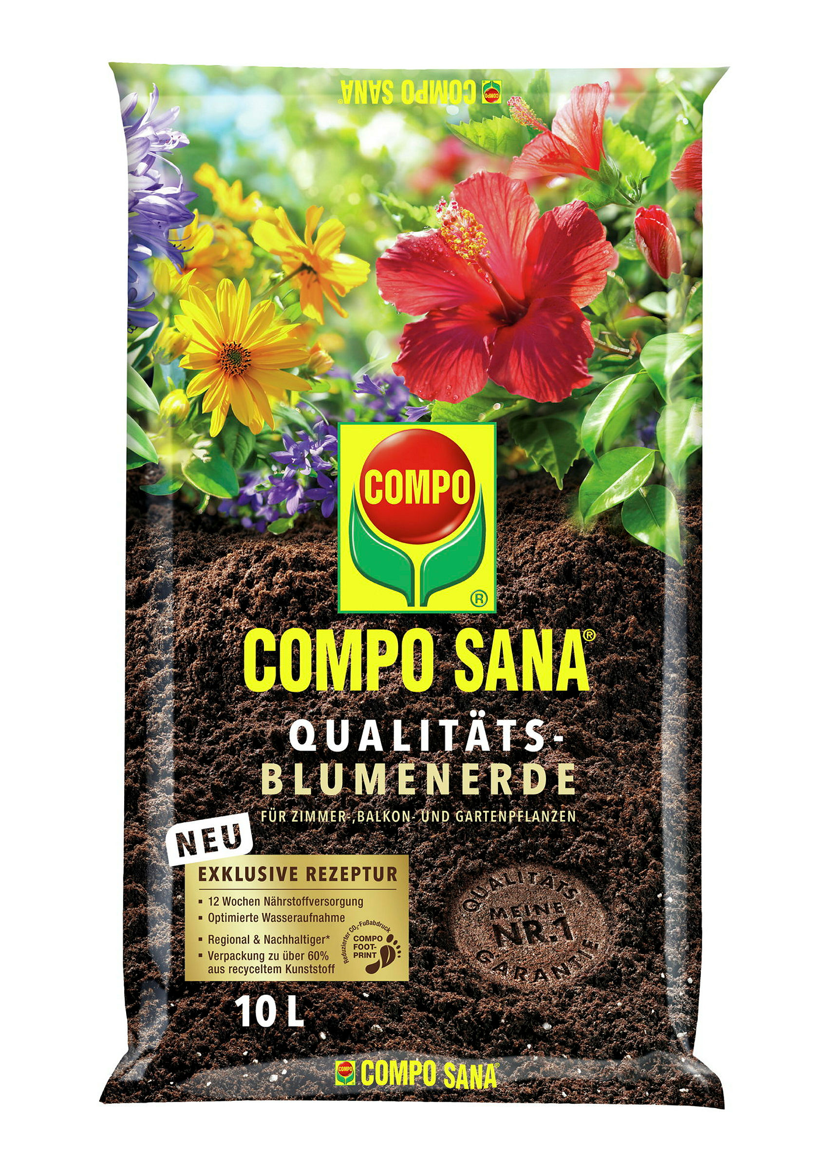 COMPO SANA® Qualitäts-Blumenerde, 10 L