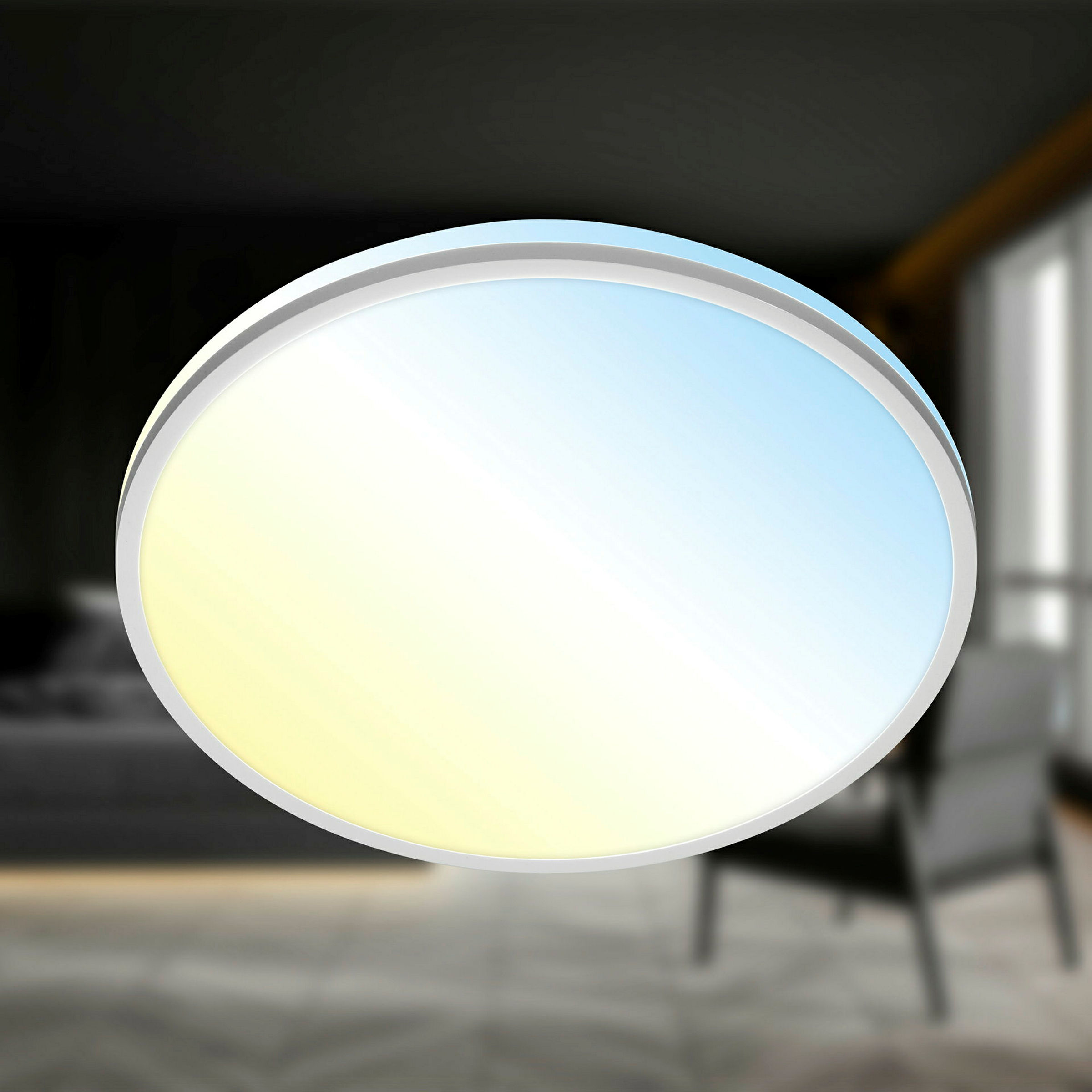 LANA CCT LED Deckenleuchte, chrome-matt, LED/22W