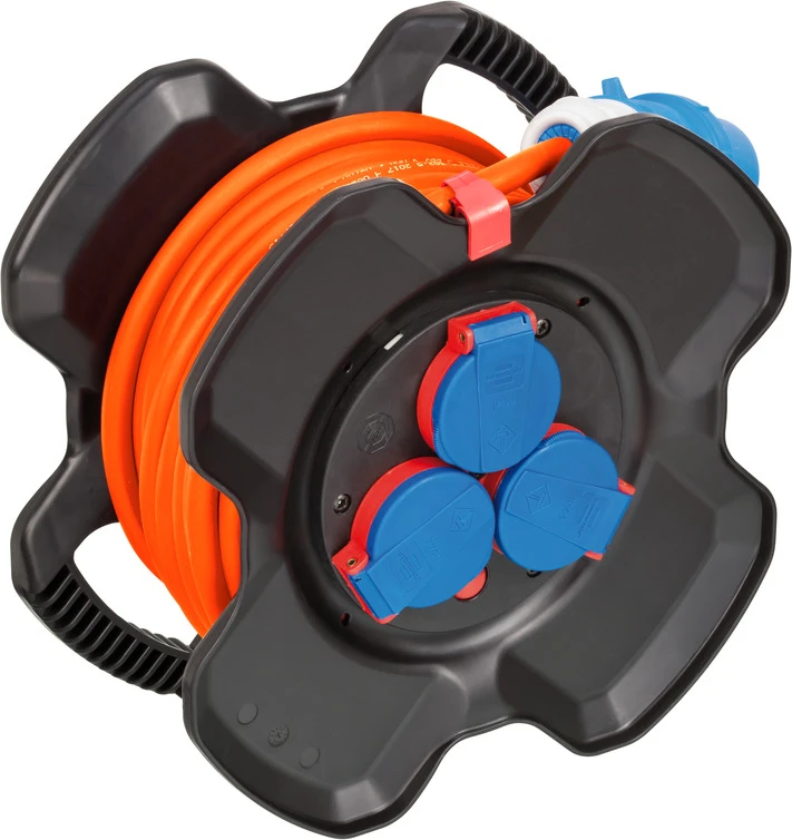 Gummi-KH X-Gum 10m H07RN-F3G25 orange 2xCEE230V/16A + 3fach IP44
