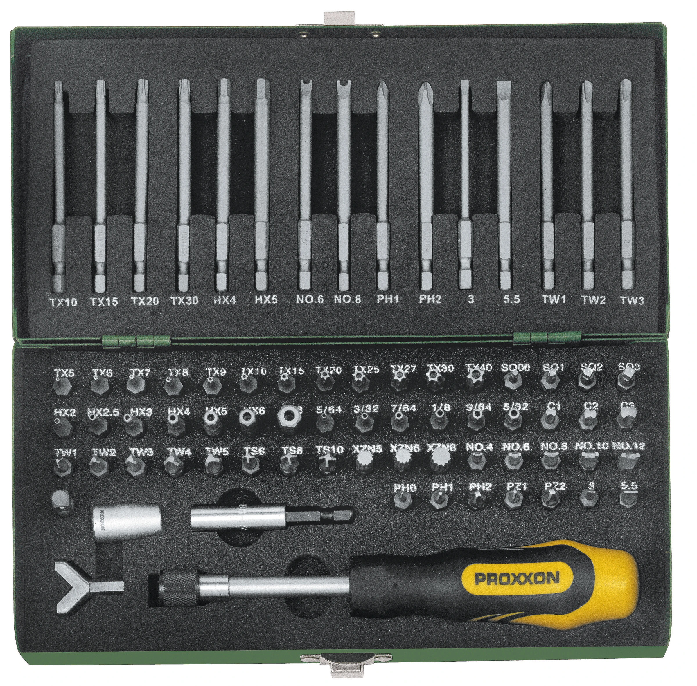 PROXXON-Super-Sicherheits- und Spezialbitsatz, 1/4'' (75-teilig)
