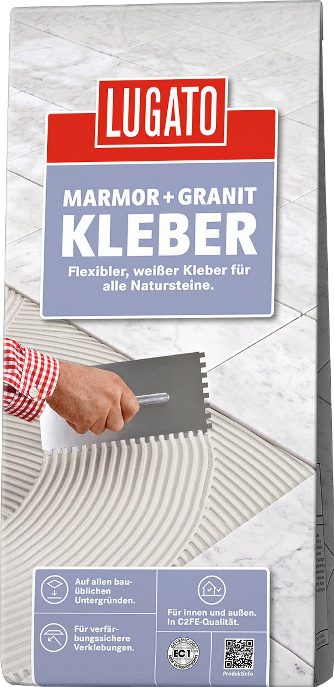Weißer Natursteinkleber mit schneller Wasserbindung