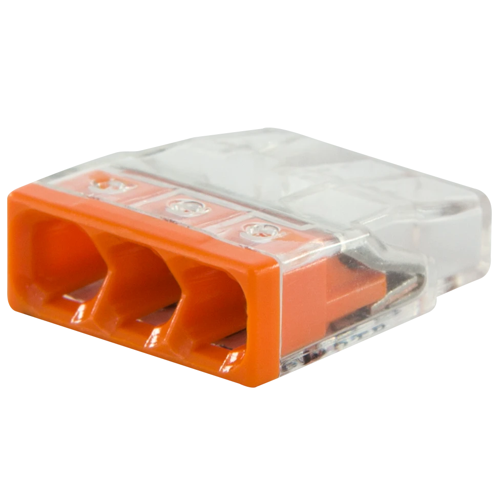 WAGO Compact-Verbindungsklemme, 3-fach, orange, 25 Stück