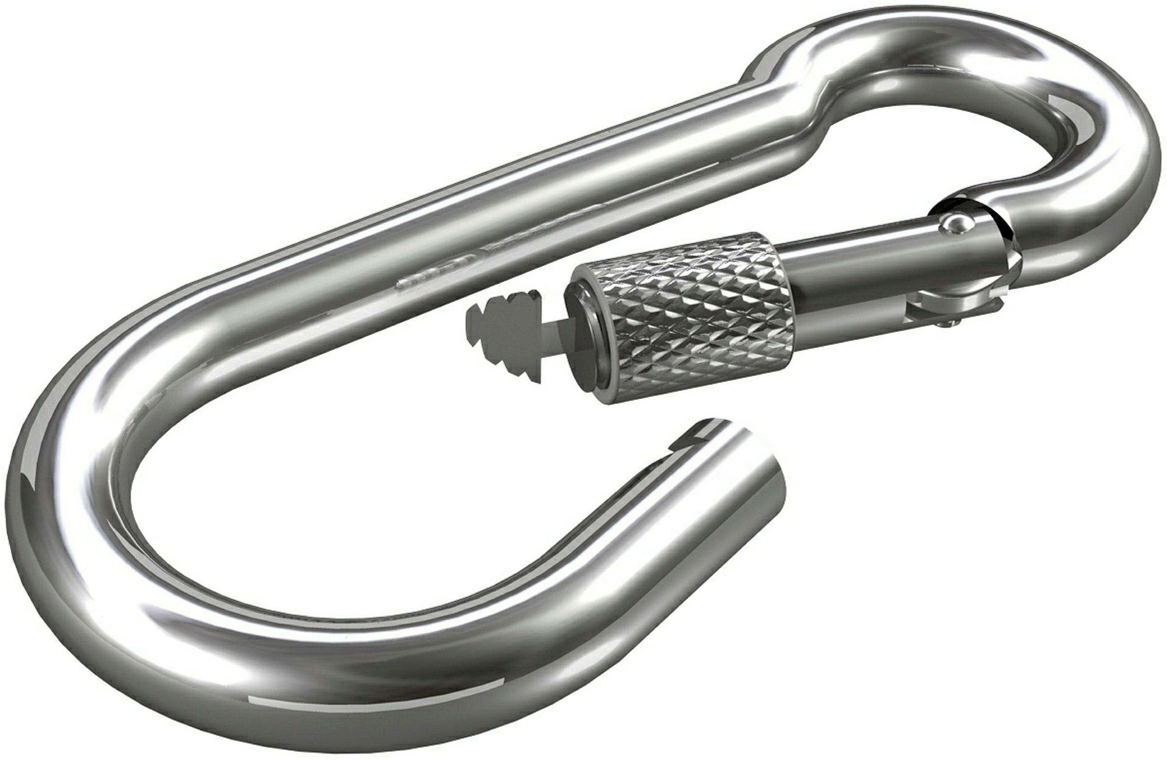 Karabinerhaken mit Schraube, Edelstahl (SB-Box), 5 mm, Tragkr. 80 kg
