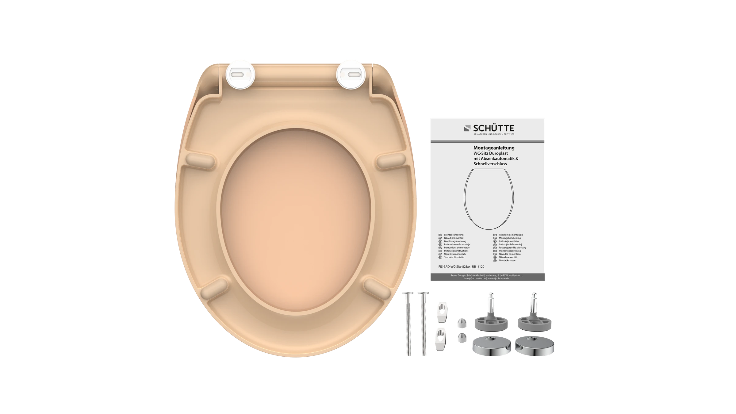 Duroplast WC-Sitz BEIGE, mit Absenkautomatik und Schnellverschluss