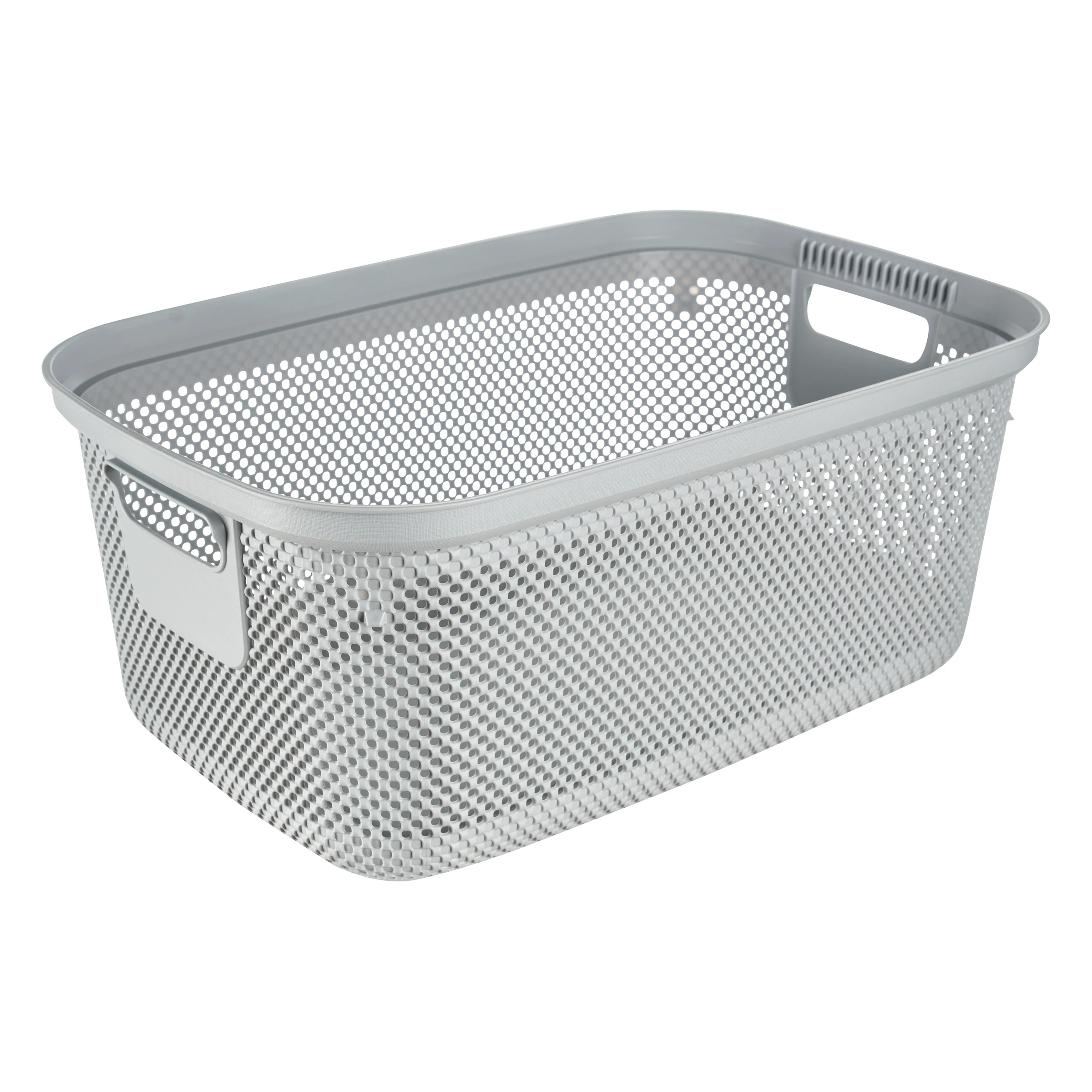 keeeper Wäschekorb in Strick-Optik, 53 x 34,5 x 22,5 cm, Bosse, Grau