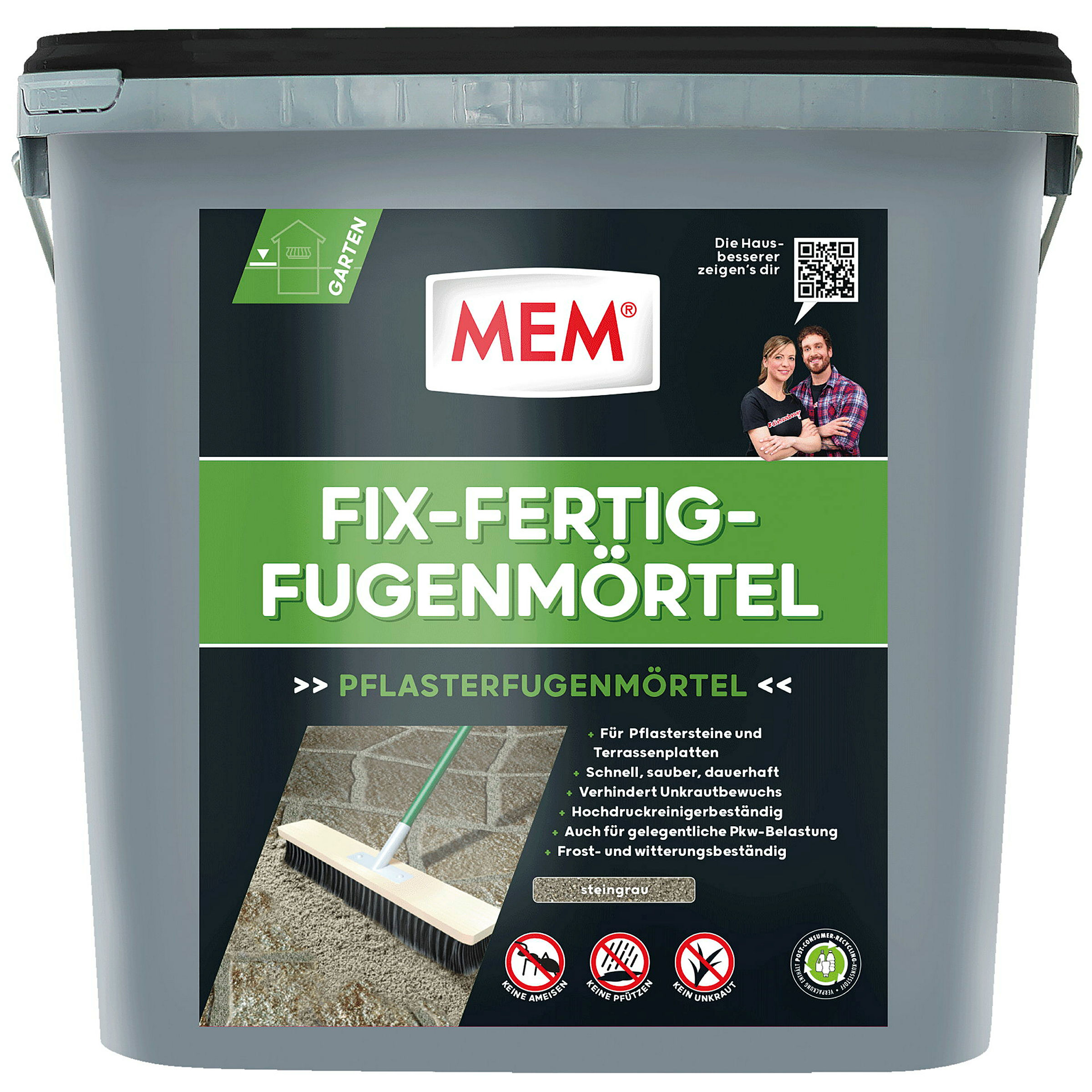 MEM Fix-Fertig-Fugenmörtel 12,5 kg steingrau
