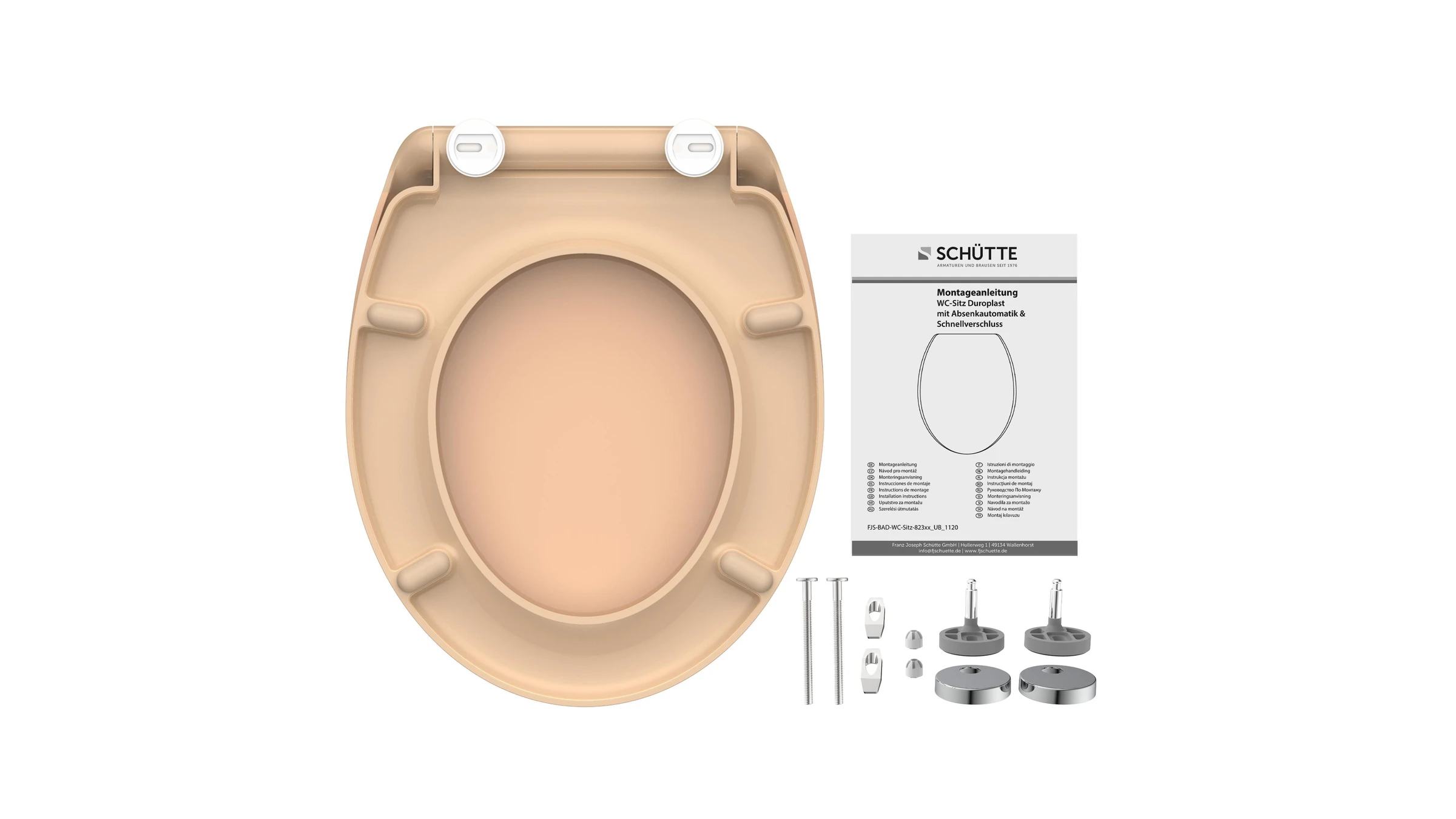 Duroplast WC-Sitz BEIGE, mit Absenkautomatik und Schnellverschluss