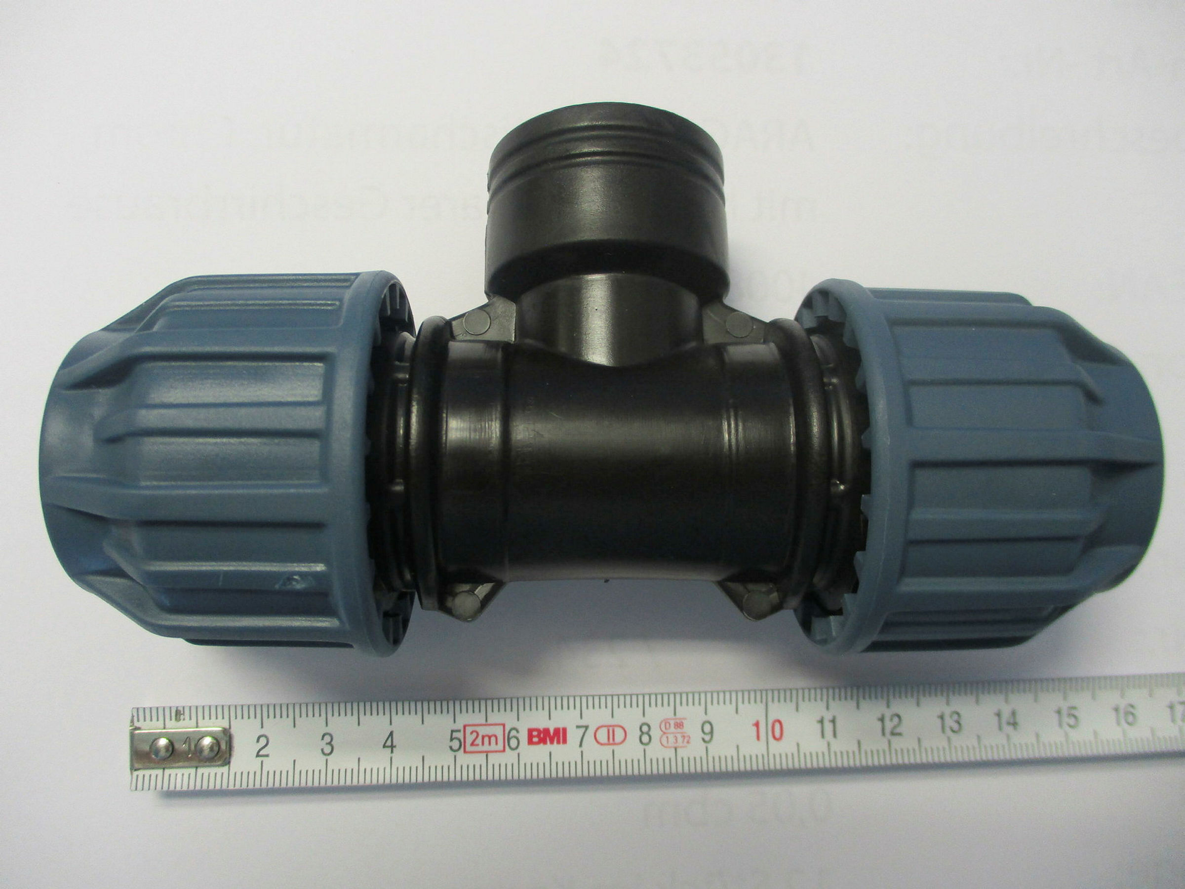 PP T-Stück, 25 mm x 3/4''IG x 25 mm, Klemmfitting für HDPE