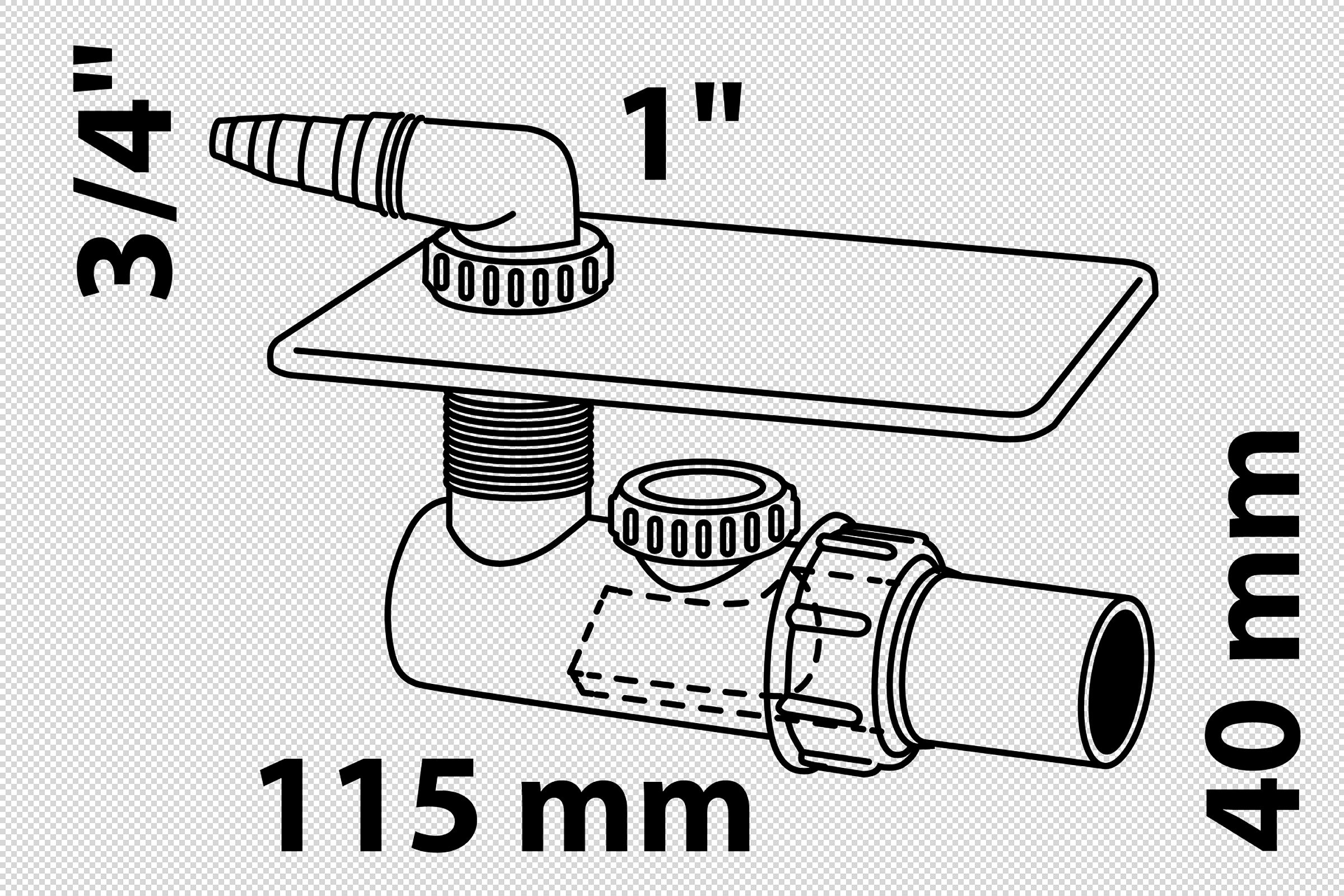 ECO-SAVE KS Unterputz-Waschgeräte-Siphon, Grau, DN40 mm, Edelstahl-Abdeckun