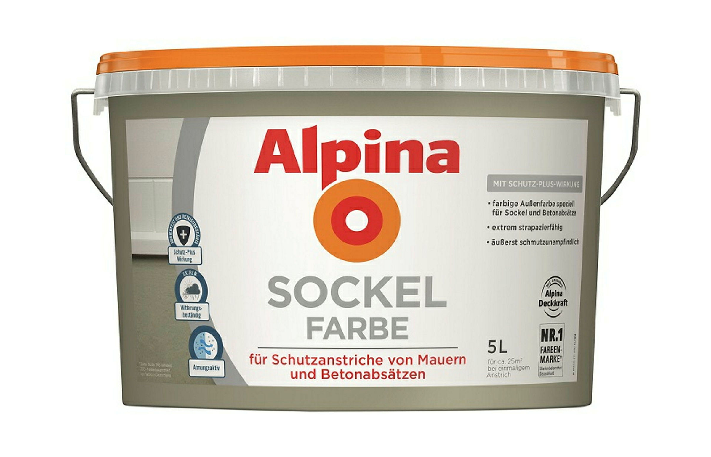 Alpina Sockelfarbe 5 Liter Schiefer matt