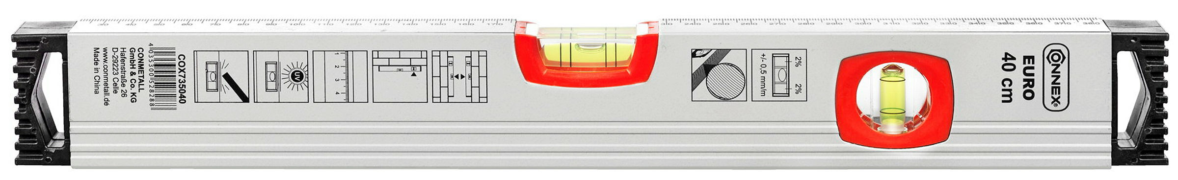 Wasserwaage 40cm Alu Gefälleanz 2%