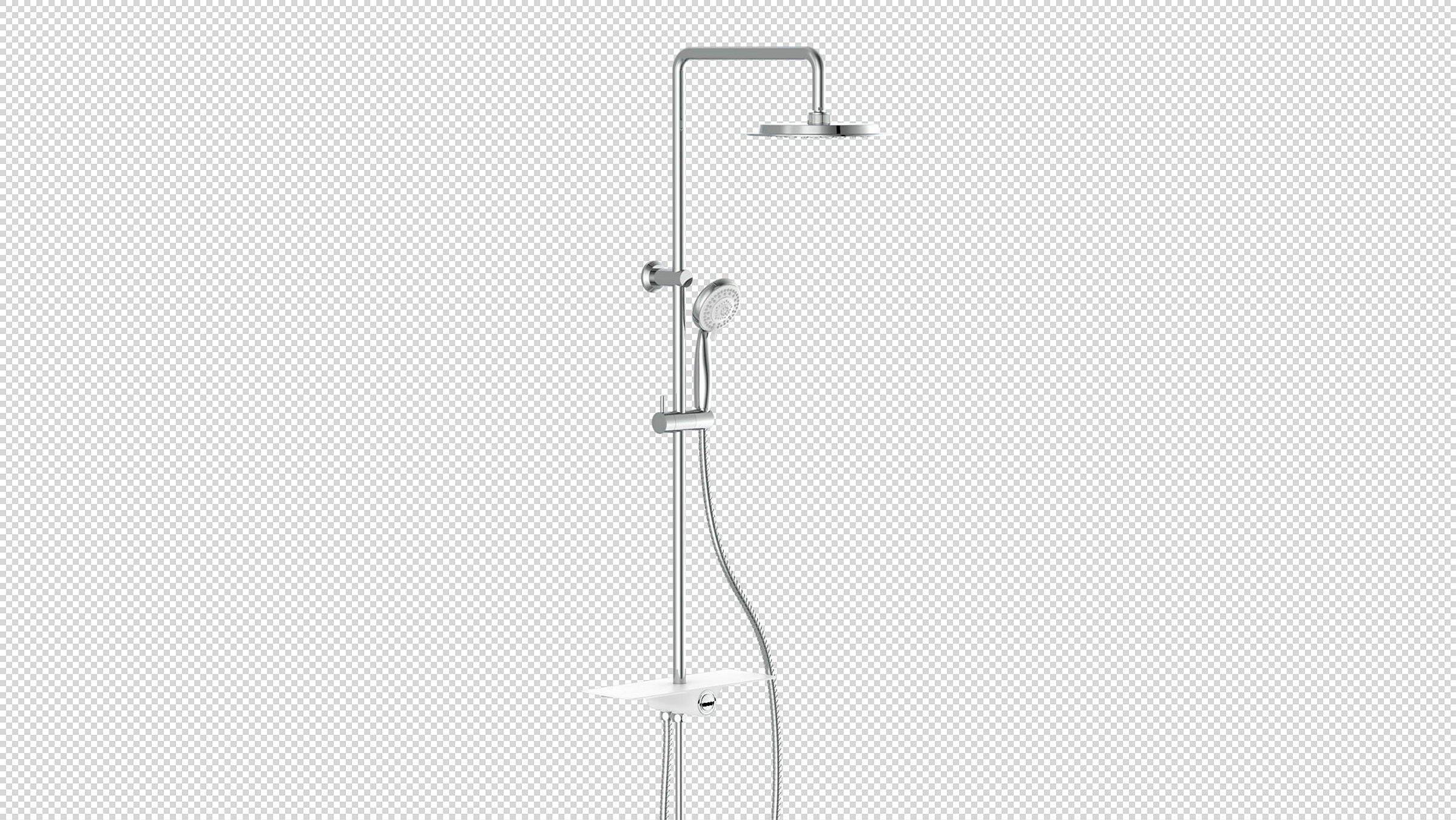 AQUASTAR Überkopfbrause-Set, Chrom/Weiß, mit Ablage