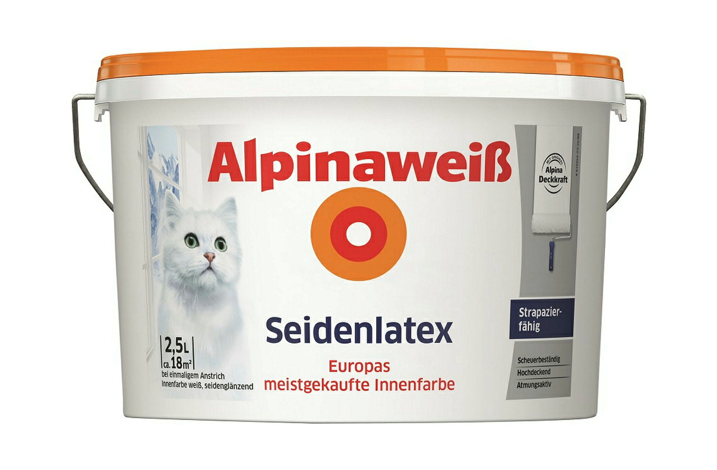 Alpinaweiß Seidenlatex 2,5 Liter seidenglänzend