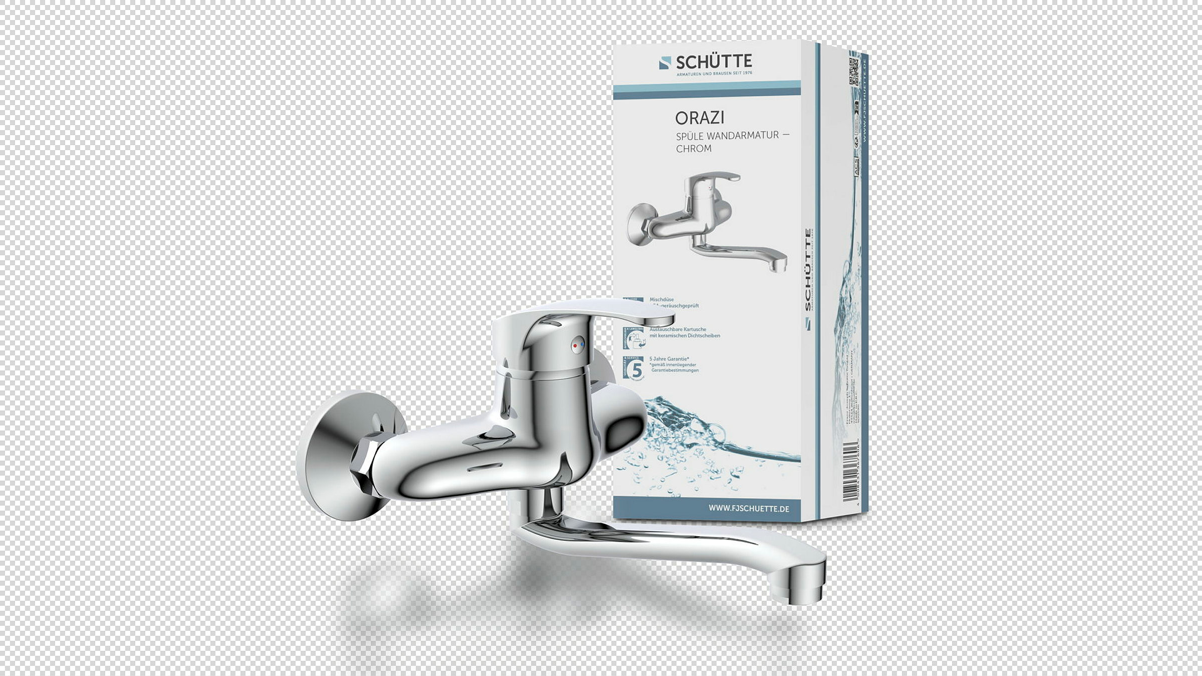 ORAZI Wand-Spültischarmatur, Chrom