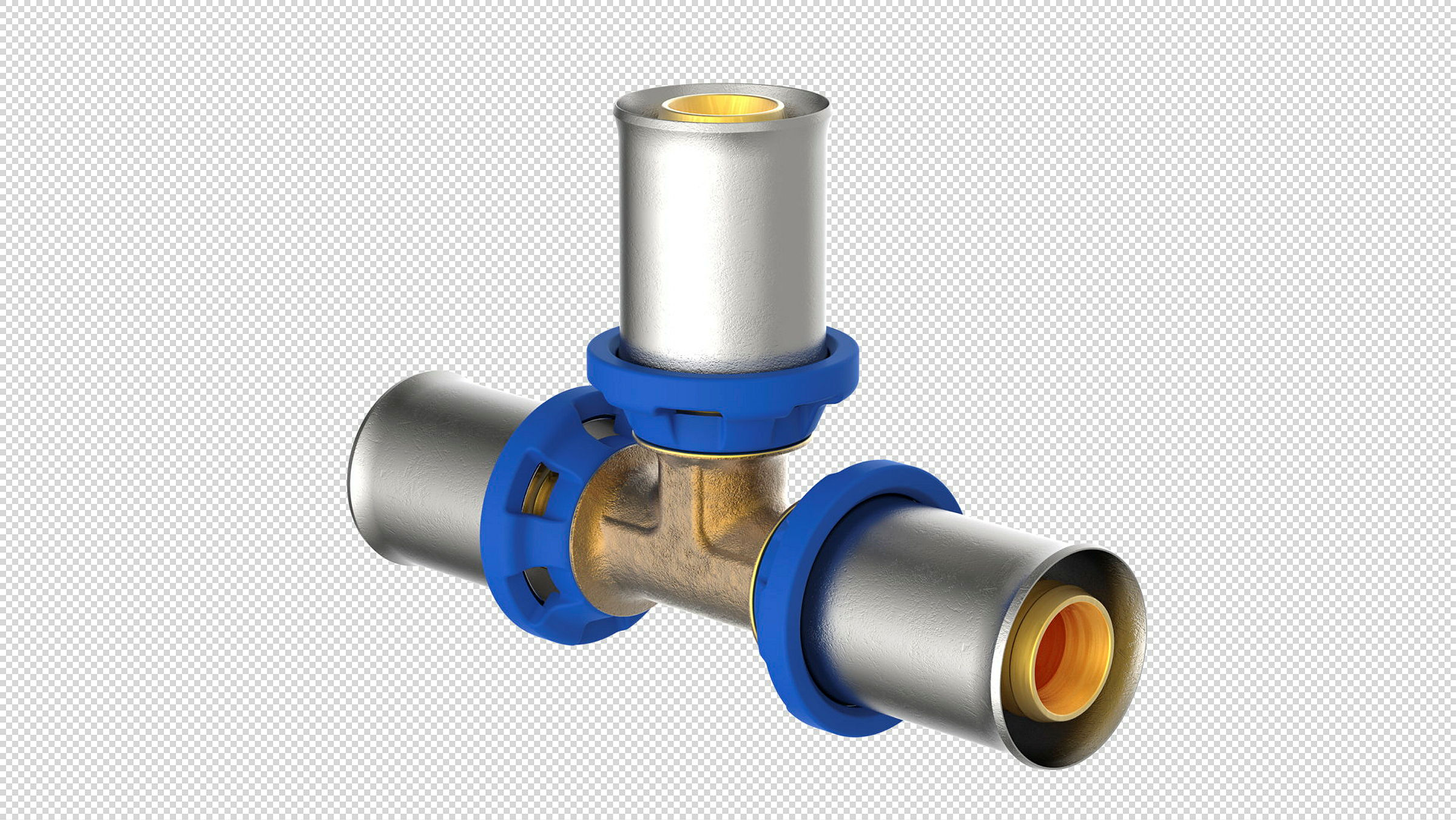 MS T-Stück, blank, 26 mm, Pressfitting für MSVR