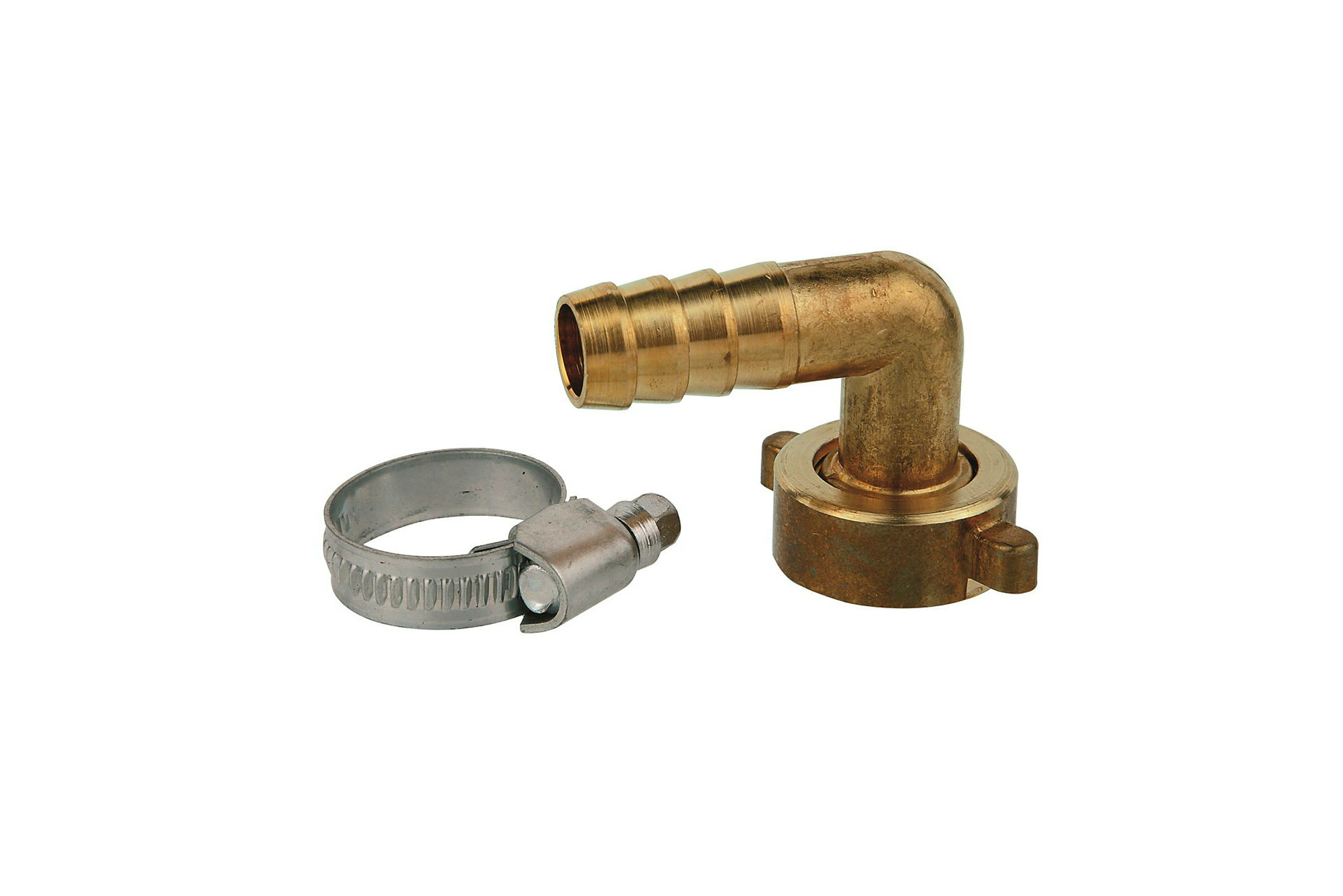 MS Halbe Winkel-Schlauchverschraubung, blank, 3/4''M x 1/2''T, mit Schlauch