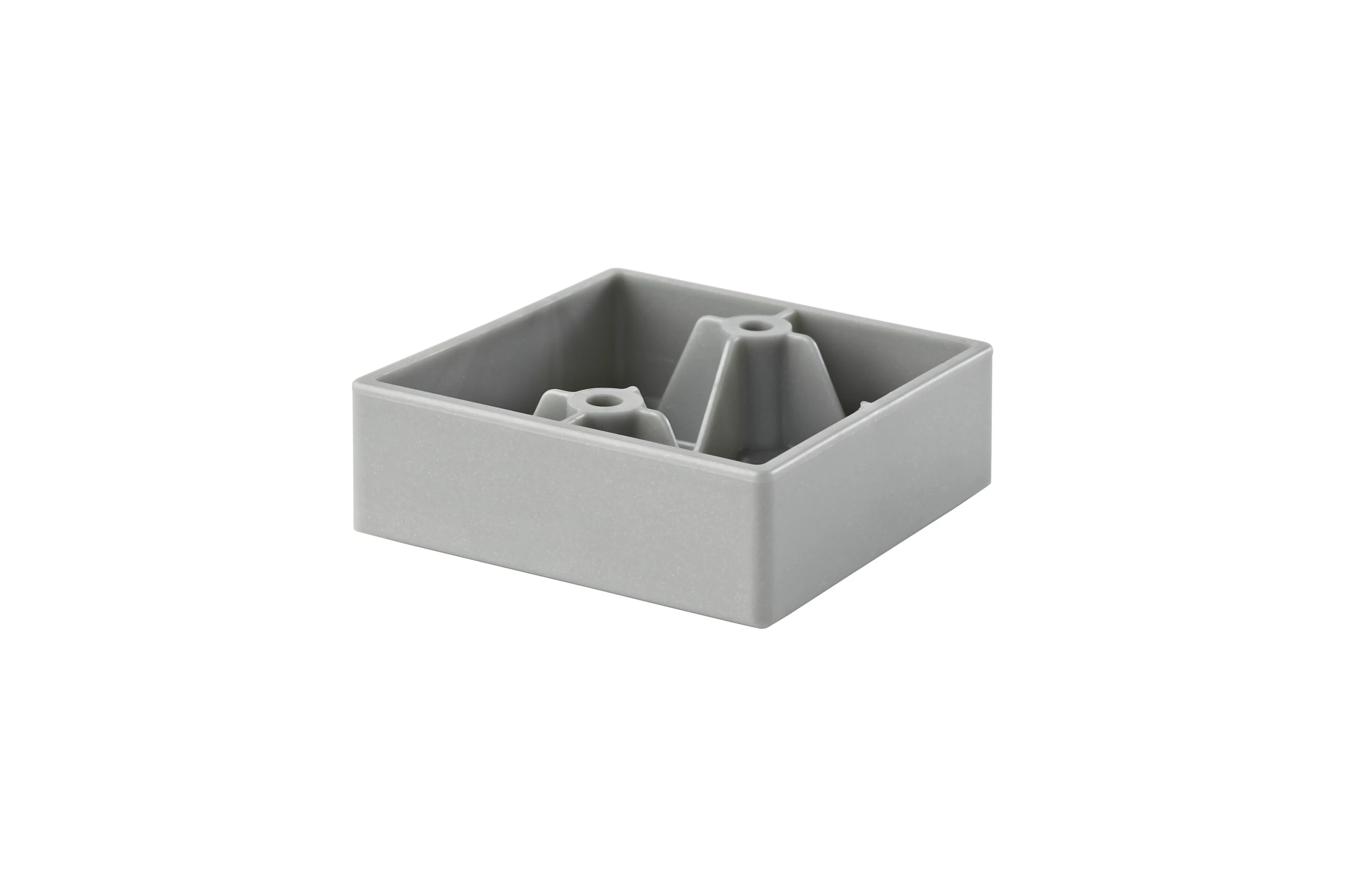Möbelgleiter BLOCK eckenbündig, 53x53x18 mm Grau Kunststoff