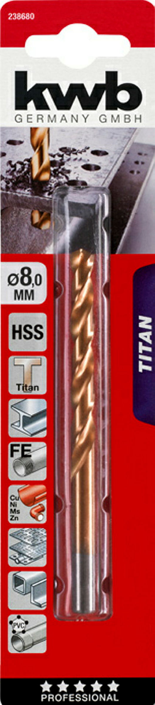 TITAN HSS Spiralbohrer, ø 8.0 mm