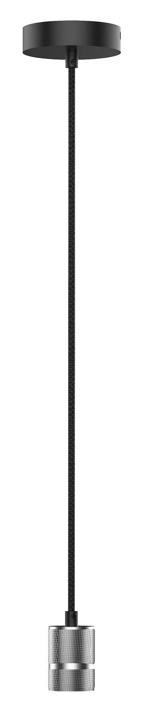 LED Pendel mit Textilkabel 200cm/E27 Nickel