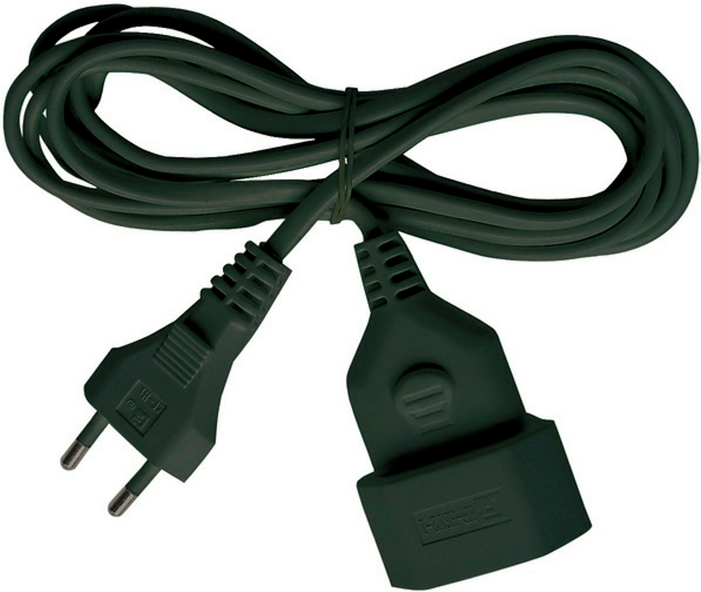 Verl.-Kabel 5m H03VVH2-F2x0,75 schw. Eurostecker und Eurokupplung