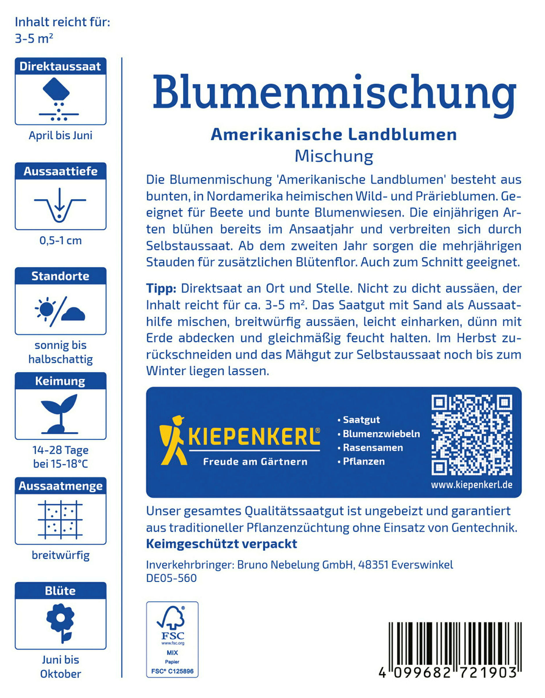 Kiepenkerl Blumenmischung Amerikanische Landblumen
