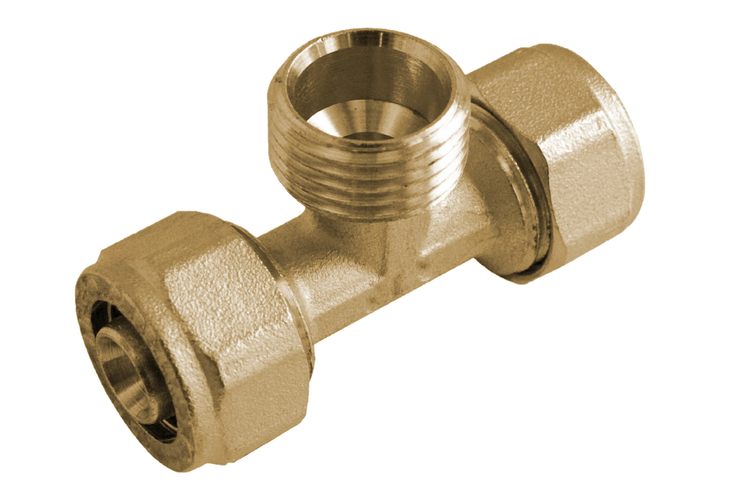 MS T-Stück, blank, 16 mm x 1/2''AG x 16 mm, Klemmfitting für MSVR