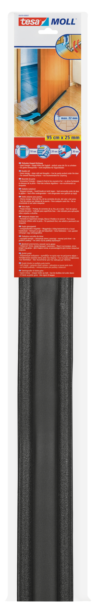 tesamoll®l® Türbodendoppeldichtung 0.95m x 22mm, grau