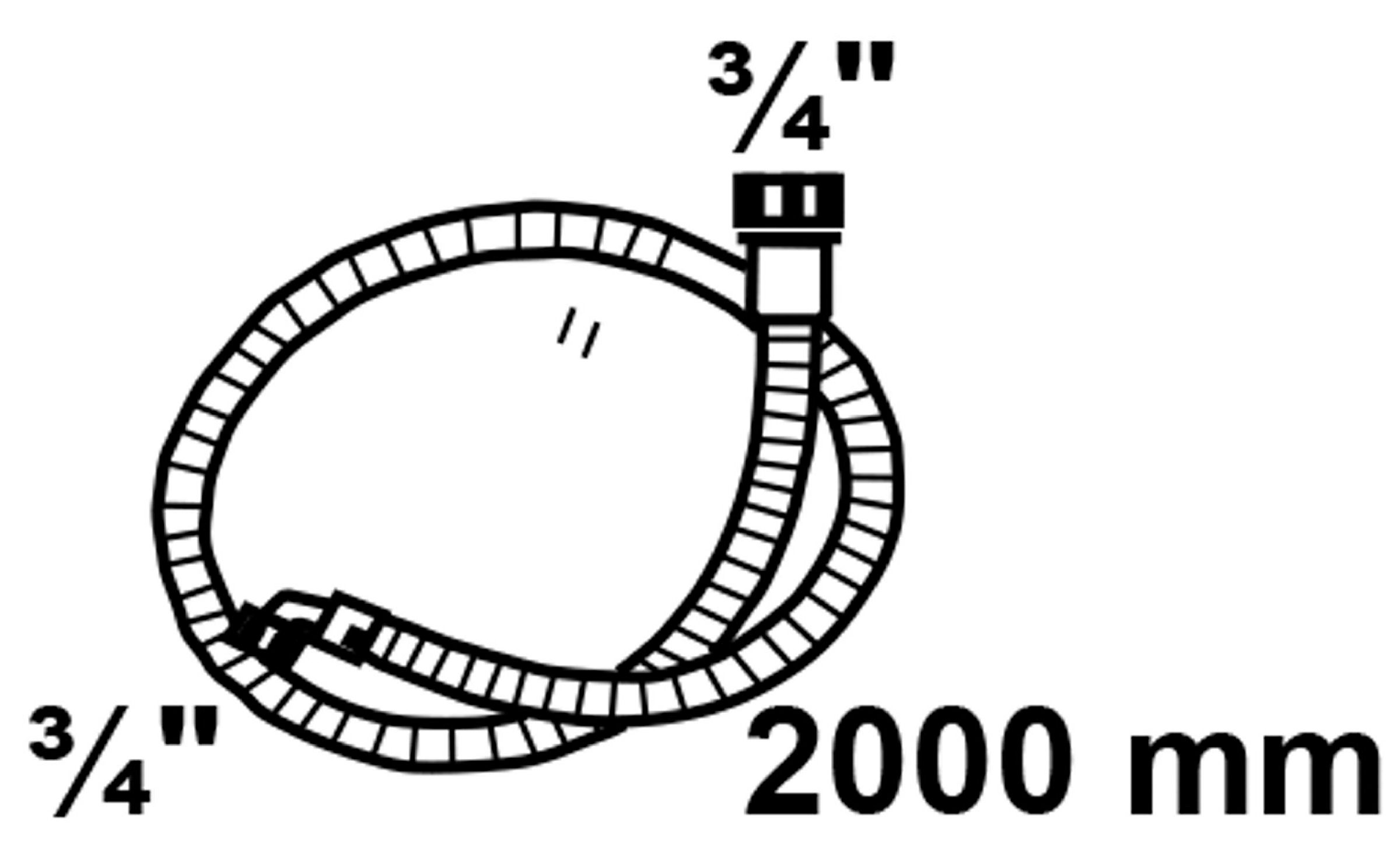 WAS Zulaufschlauch, 3/4''IG x 2 m x 3/4''IG, 10 Bar / 25°C