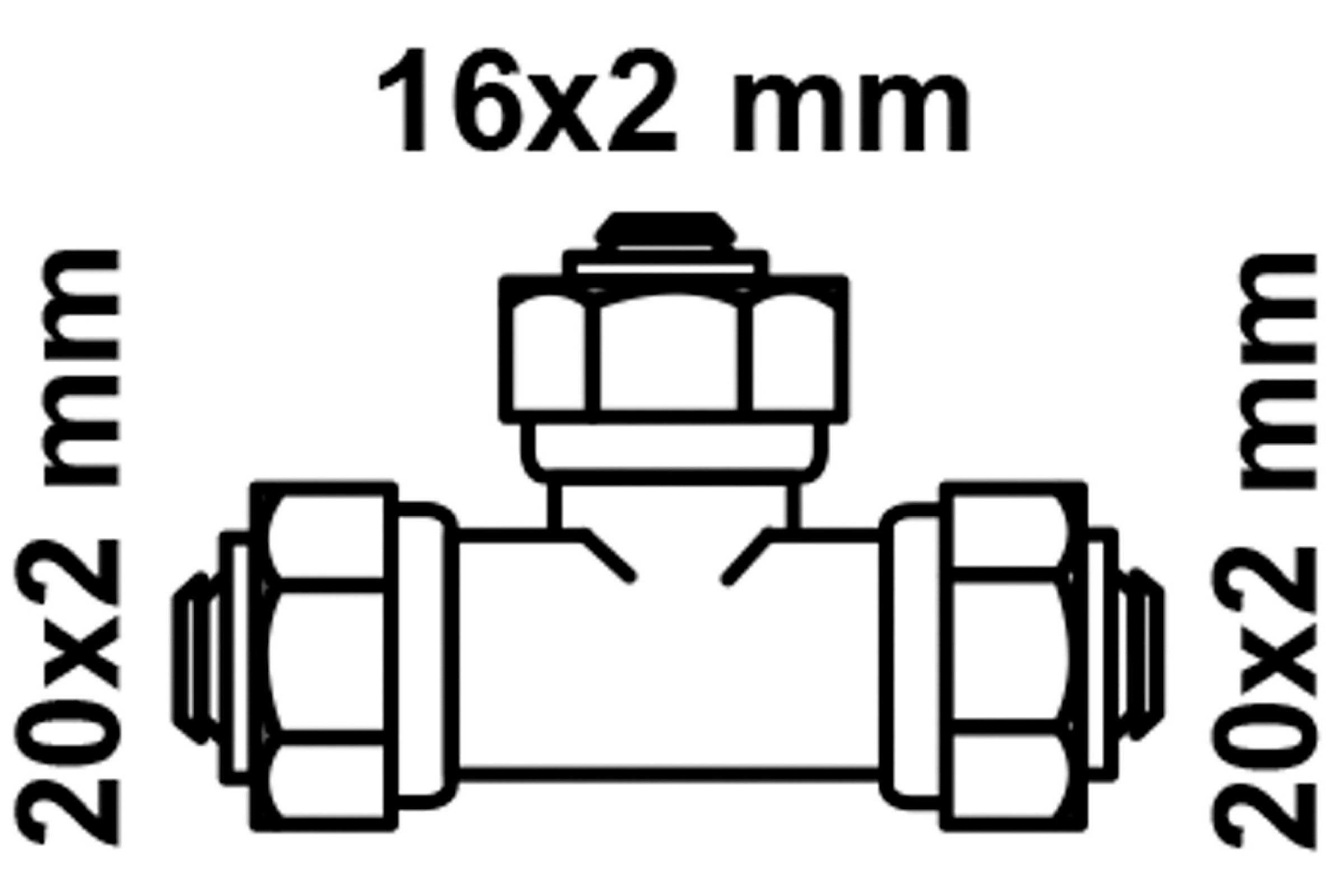 MS Reduzier-T-Stück, blank, 20 mm x 16 mm x 20 mm, Klemmfitting für MSVR