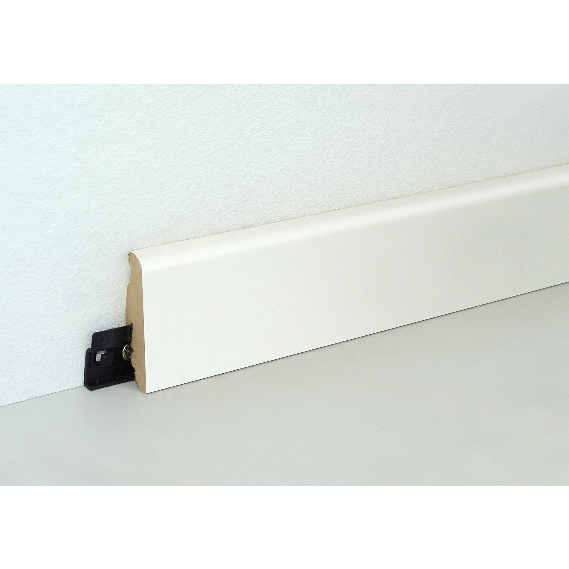 Sockelleiste 19x58x2400mm, weiß foliert (RAL9016), überstreichbar