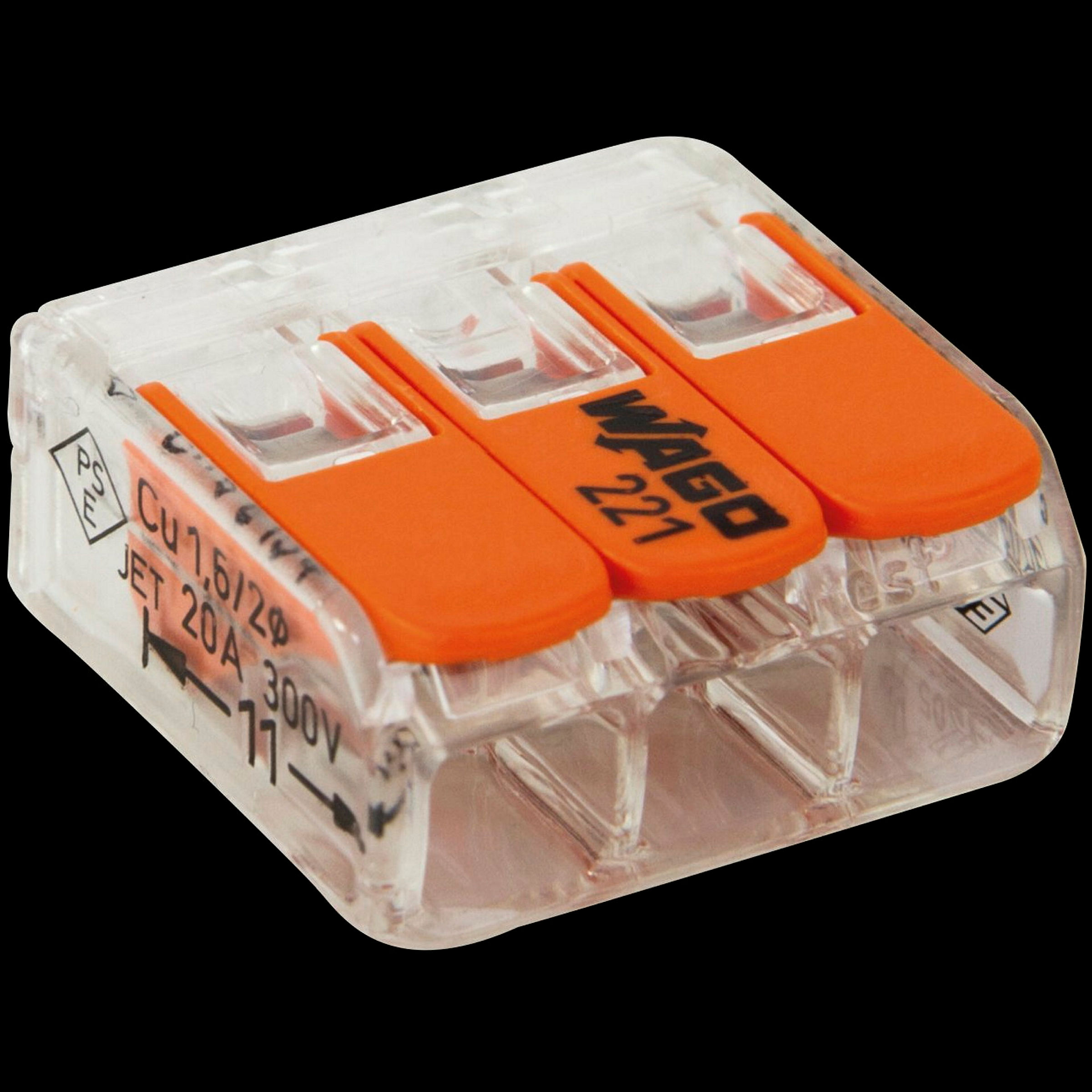 WAGO Verbindungsklemme, 3-fach, orange, 10 Stück