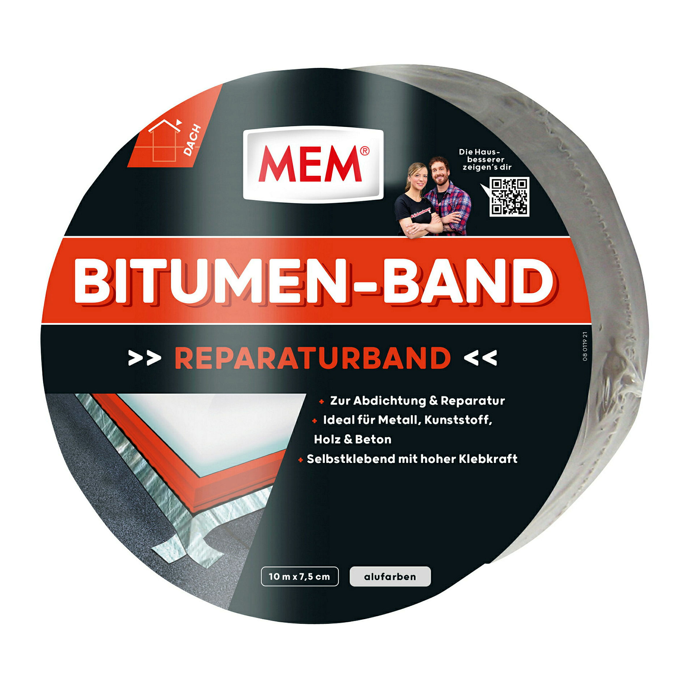 MEM Bitumen-Band, 10 m x 7,5 cm alu