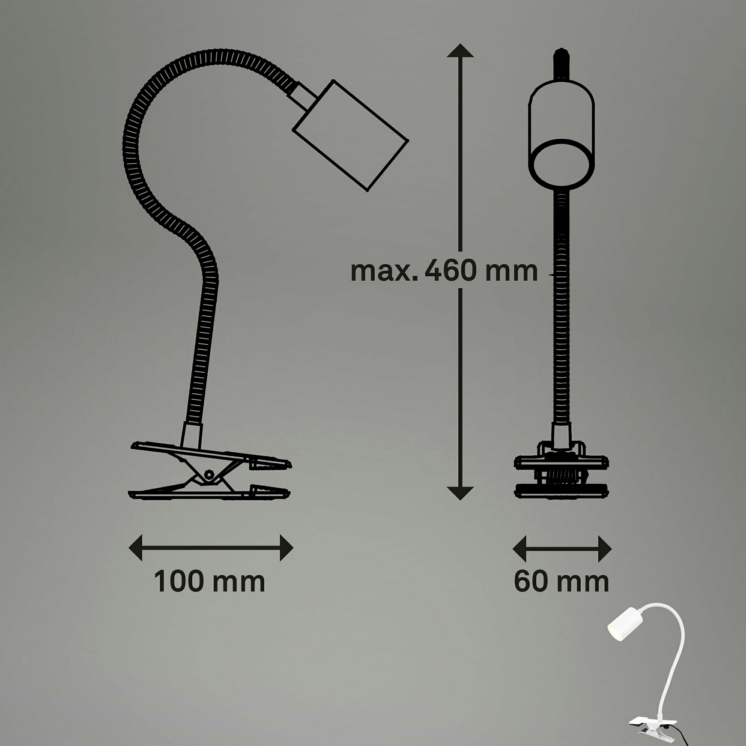 FLEKS LED Klemmleuchte, Weiß, inkl.. 1xLED 2,4W