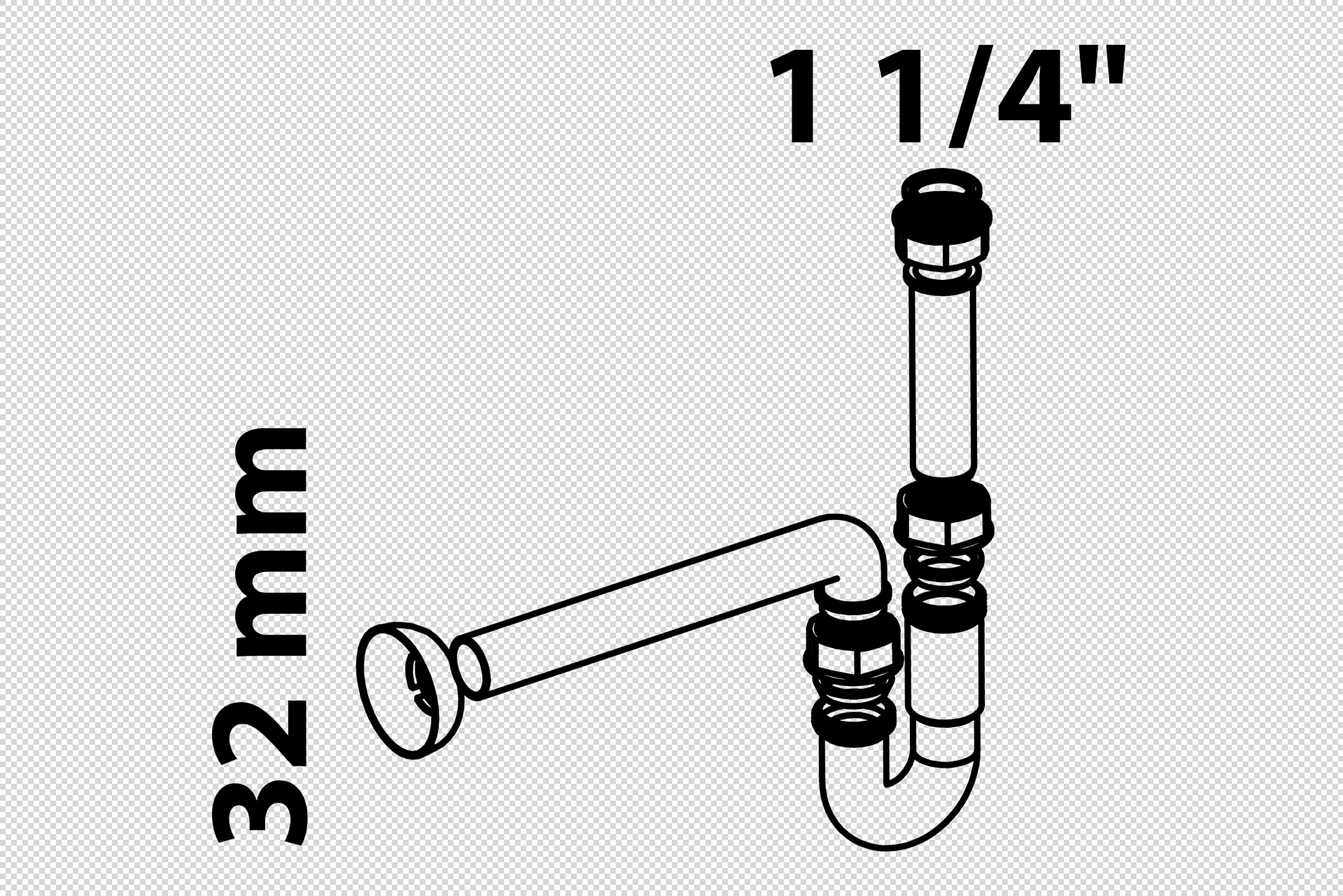 ECO-SAVE KS Röhrensiphon, Grau, 1 1/4'' x 32 mm