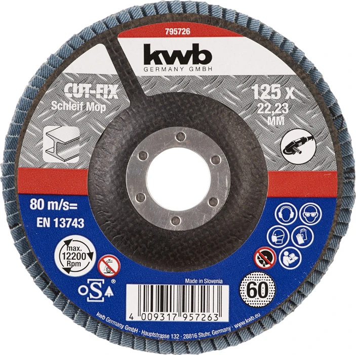 CUT-FIX® Schleifmop, Lamellenschleifteller, Metallbearbeitung, ø 125 mm