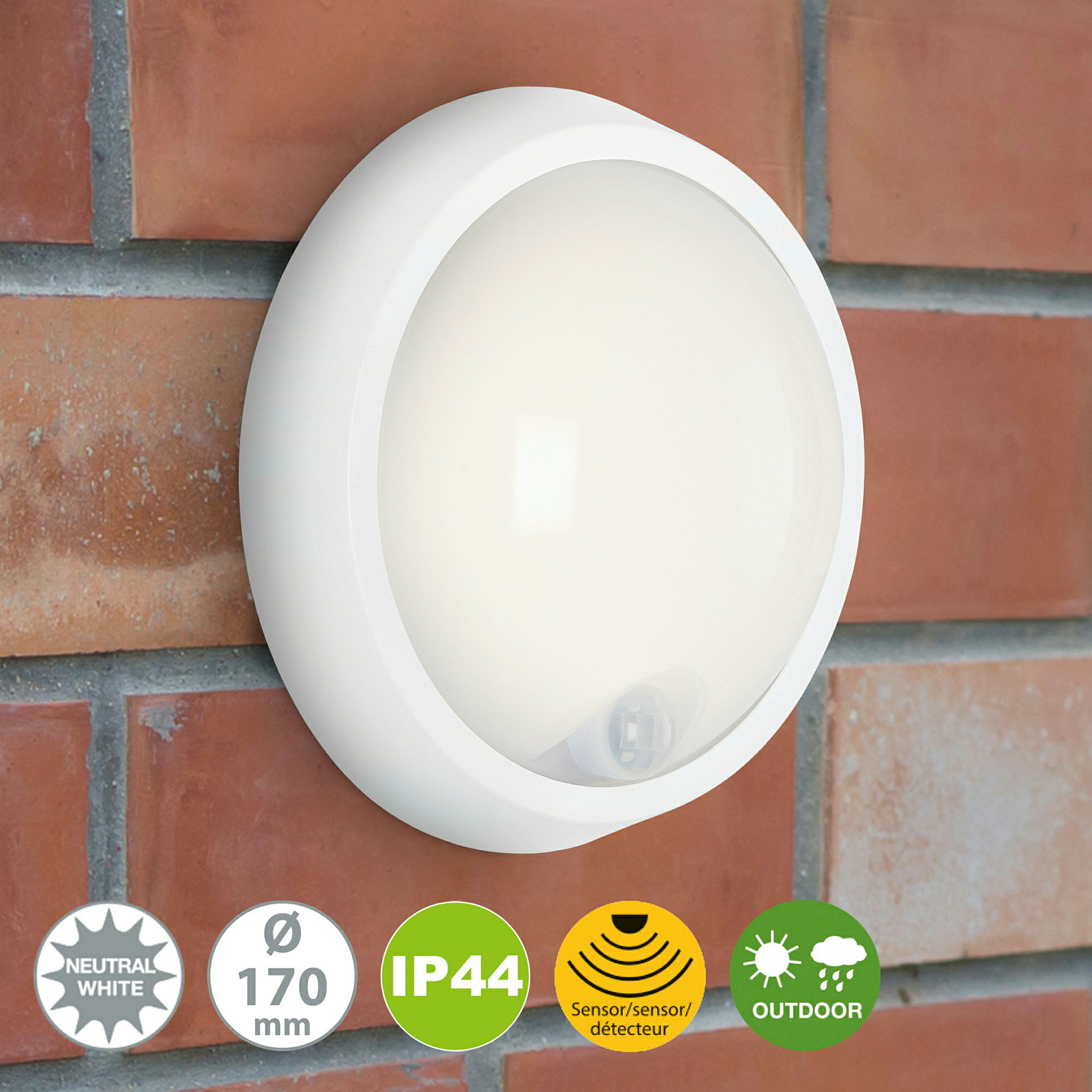 LED Außenleuchte, Sensor, weiß, 1xLED-Platine