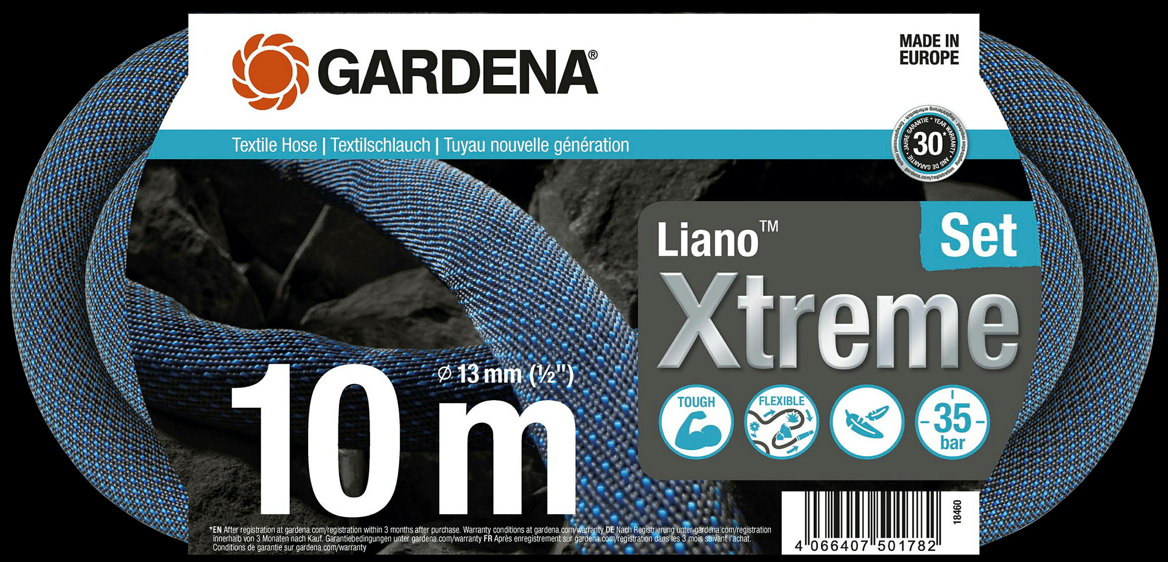 GARDENA Textilschlauch Liano'' Xtreme 10 m Set