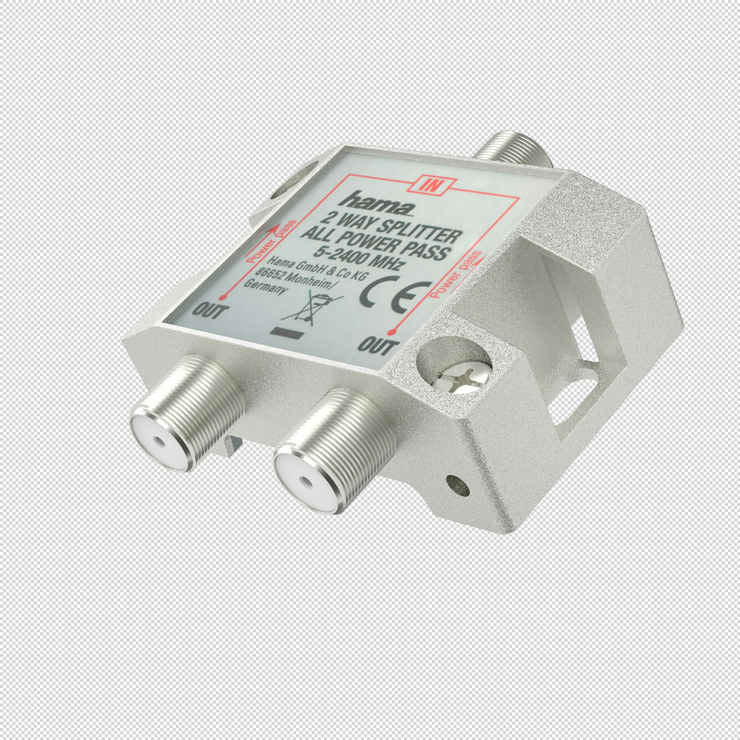 Hama SAT-Verteiler, 2-fach, voll geschirmt