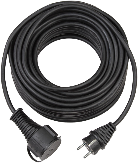 Verl.-Kabel BREMAXX 10m schwarz matt N05V3V3-F3G15 - Stecker u. Kupplung