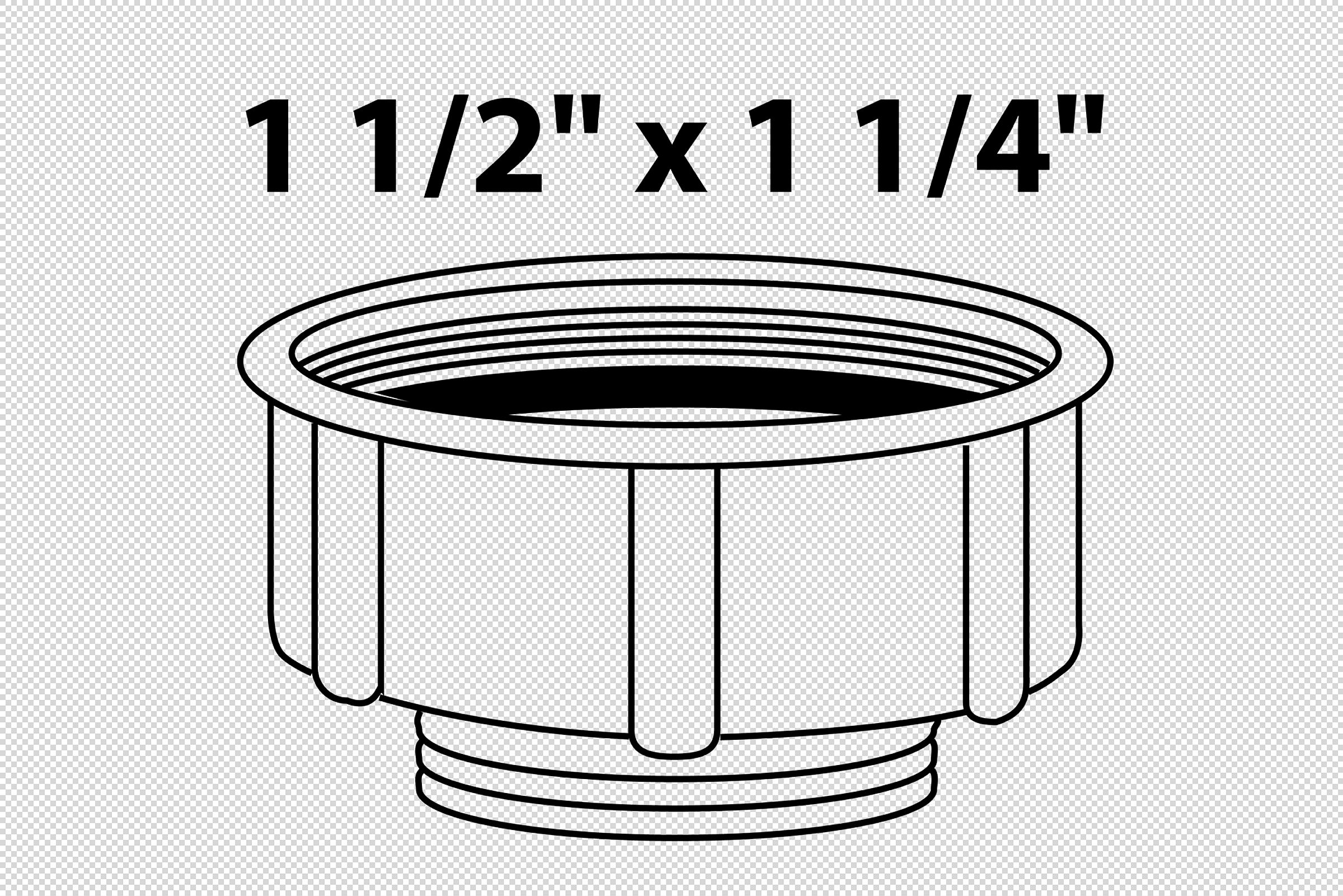 KS Reduzierstück, Weiß, 1 1/2''IG x 1 1/4''AG, für Siphon