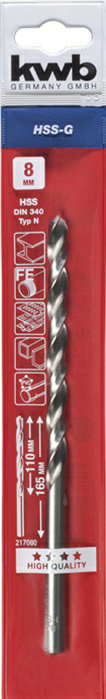 HSS Spiralbohrer, lange Ausführung, ø 8.0 mm