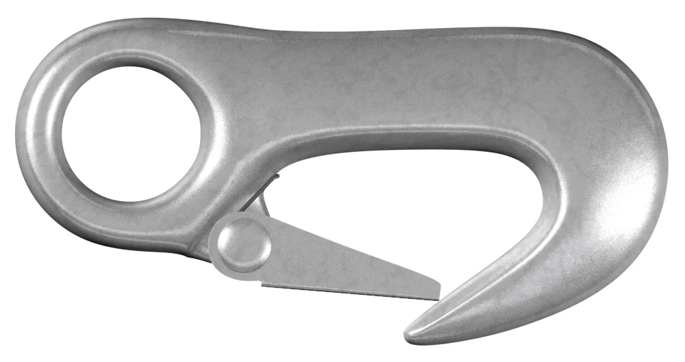 Karabinerhaken geschmiedet mit Augloch, Federschnäpper (SB-Box) 90 mm