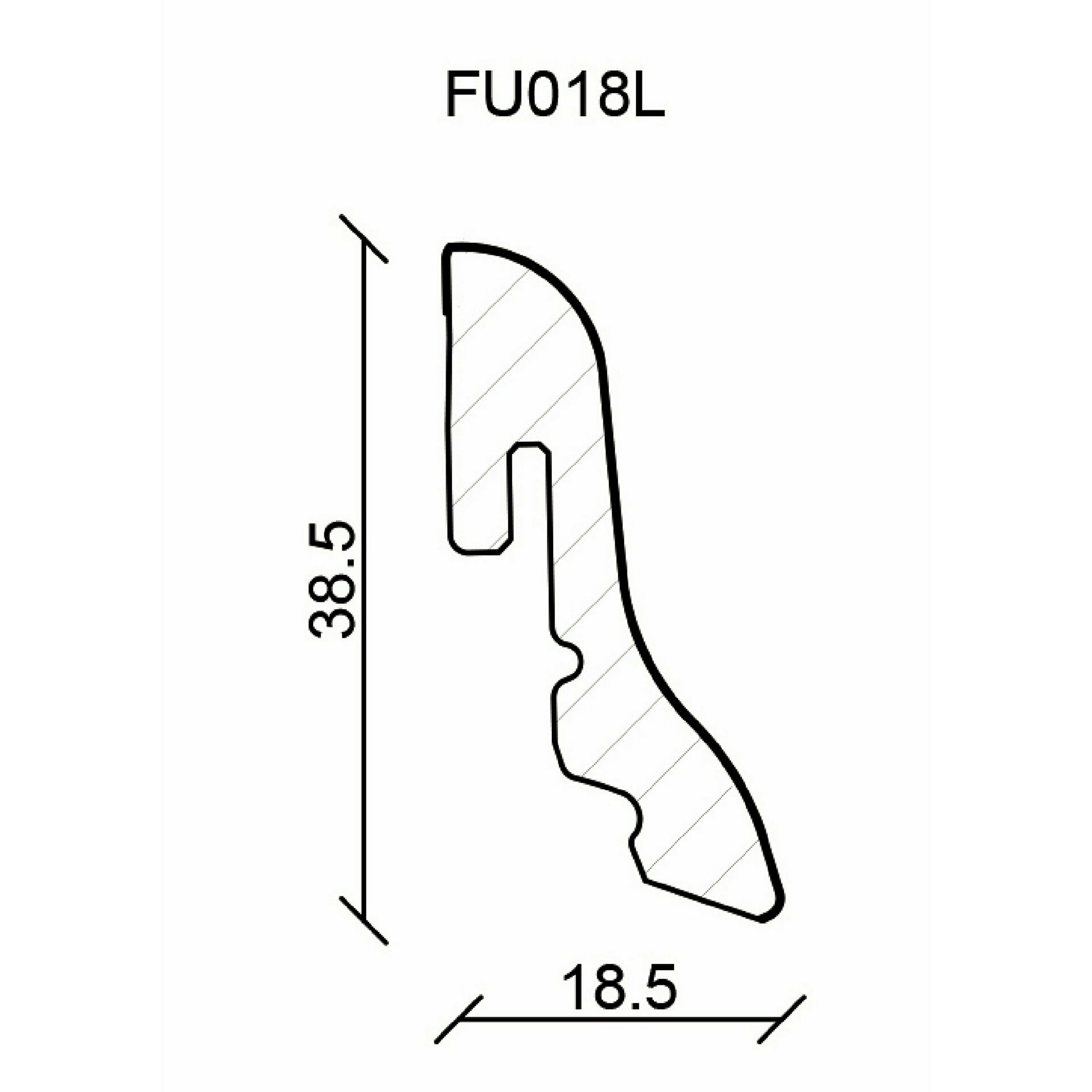 Sockelleiste 18,5x38,5x2400mm, weiß foliert (RAL9016), überstreichbar