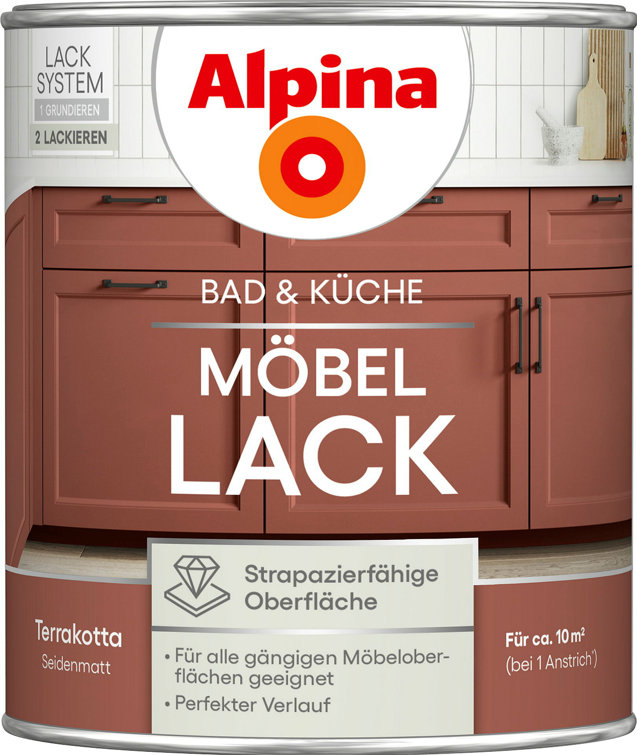 Alpina Bad & Küche Möbel-Lack Terrakotta SM 0,75L