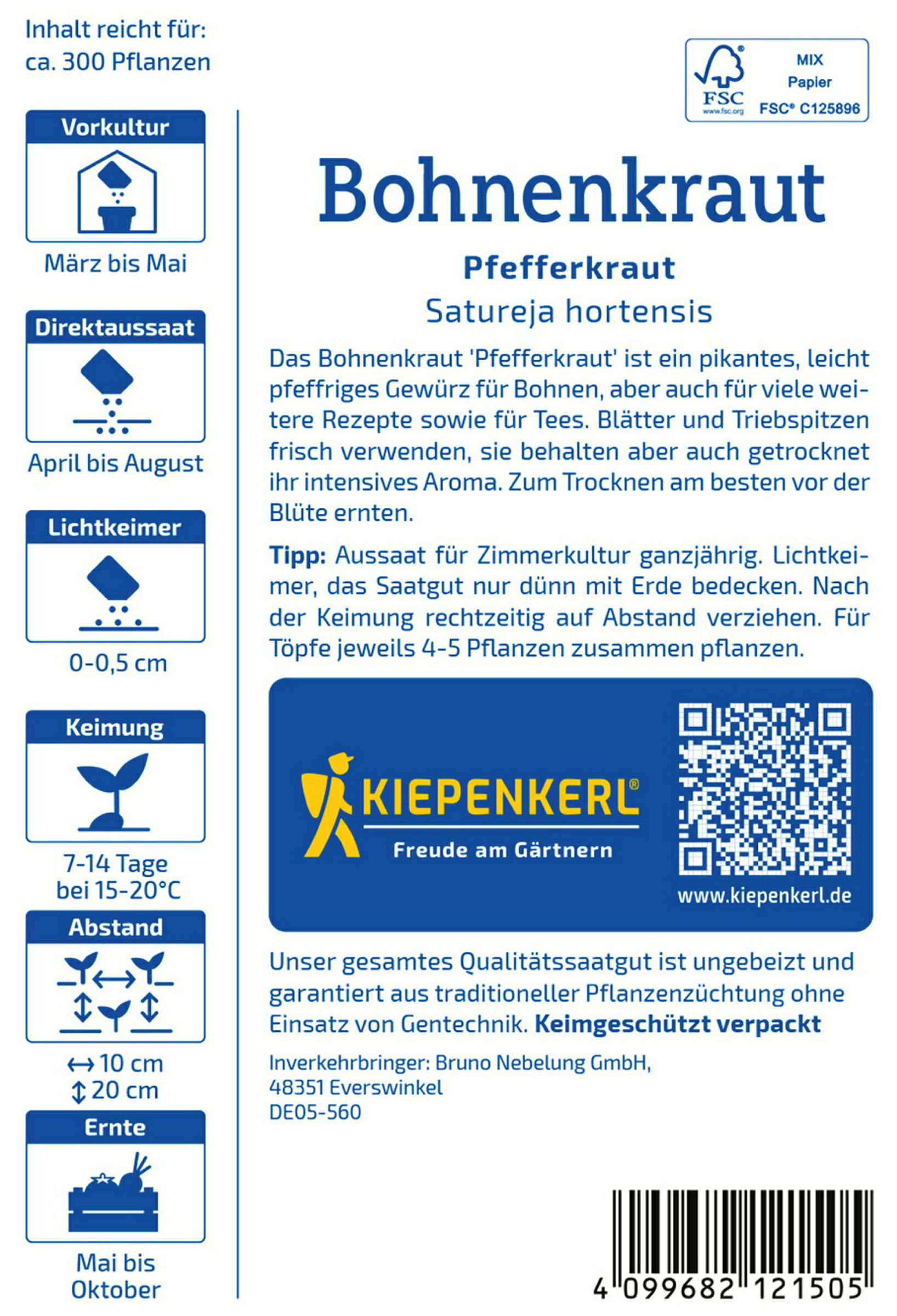 Kiepenkerl Bohnenkraut Pfefferkraut