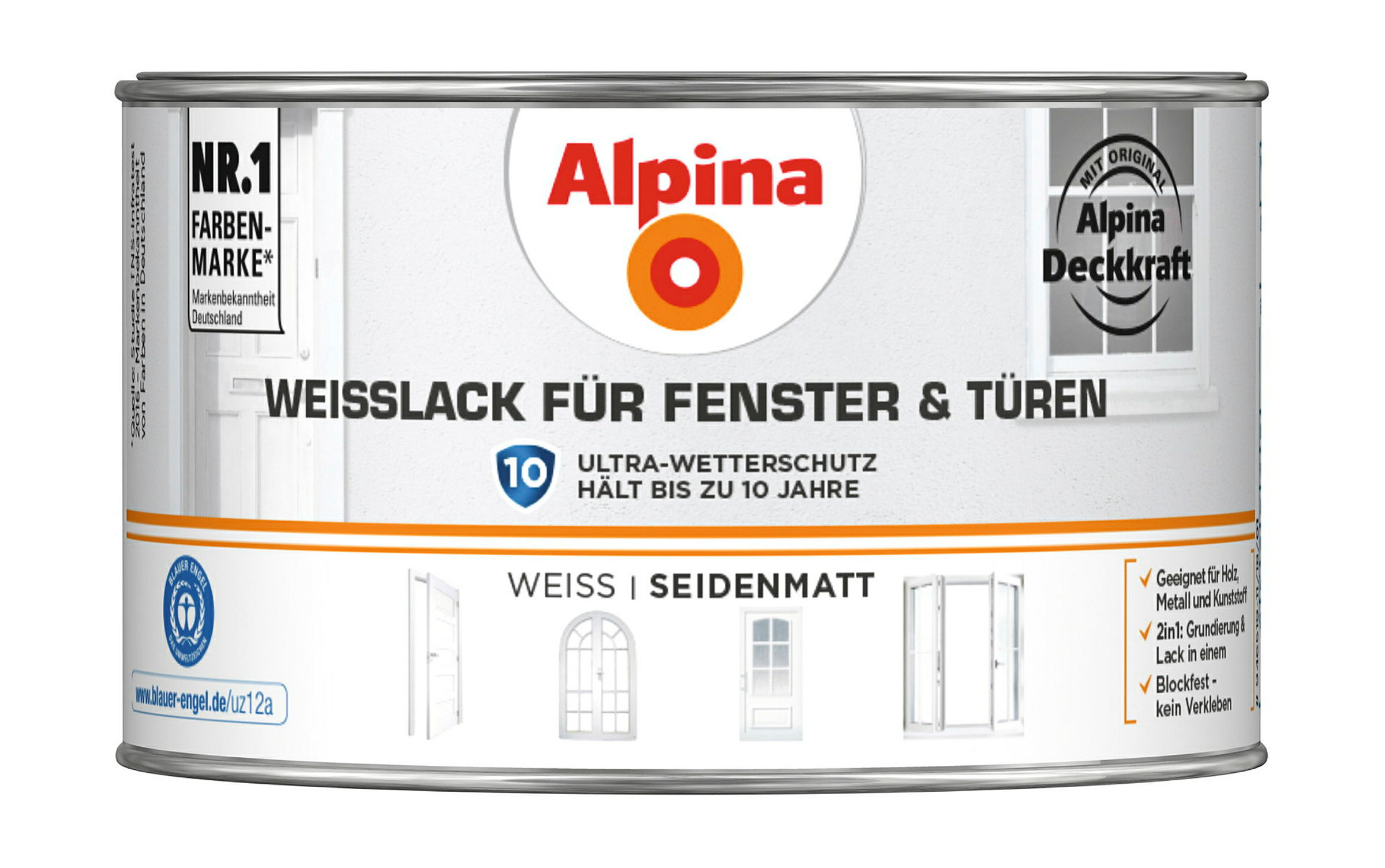 Alpina Weißlack für Fenster & Türen 300ml seidenmatt