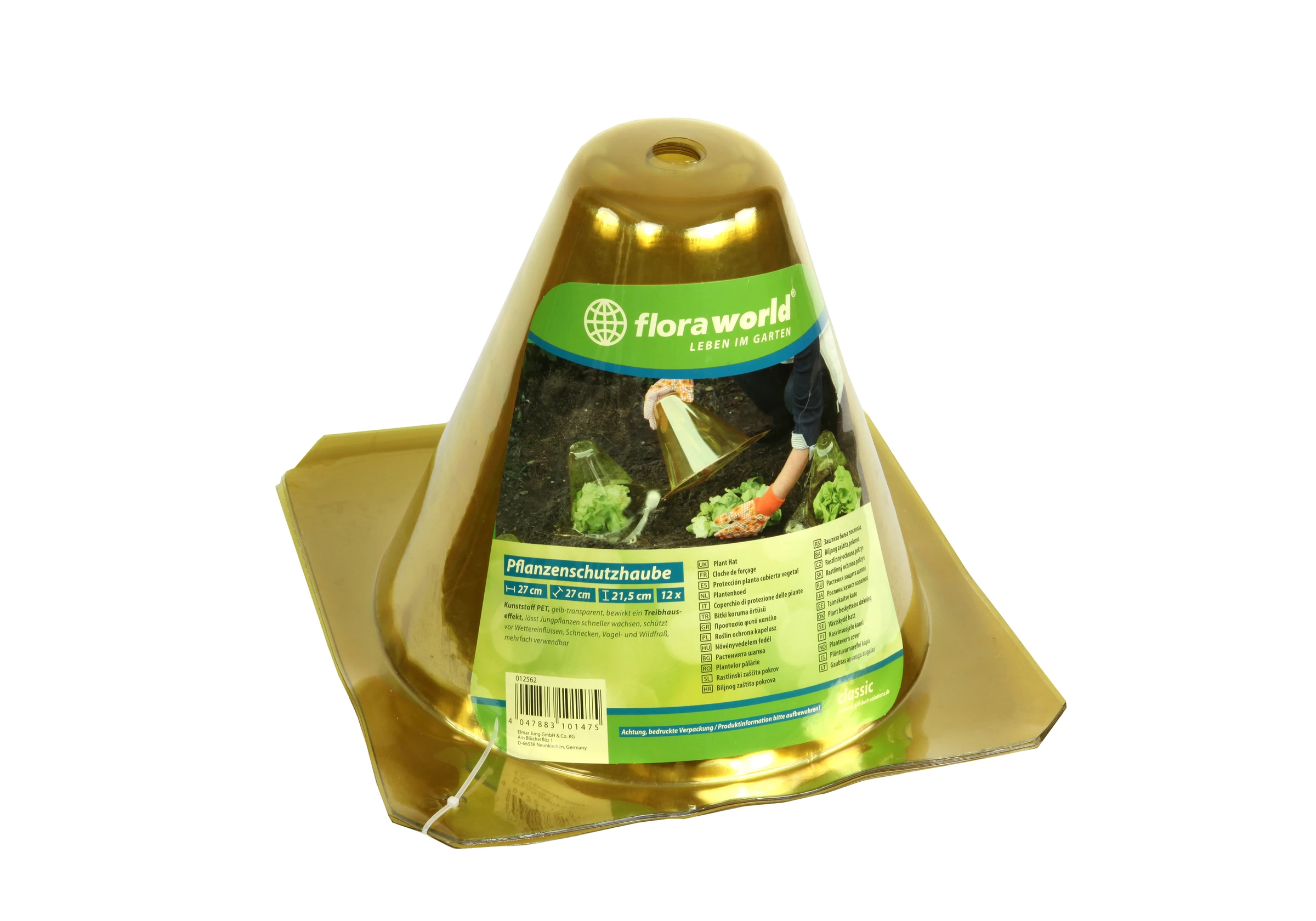 Pflanzenschutzhaube classic, 12er Set, Kunststoff PET, gelb-transparent, me