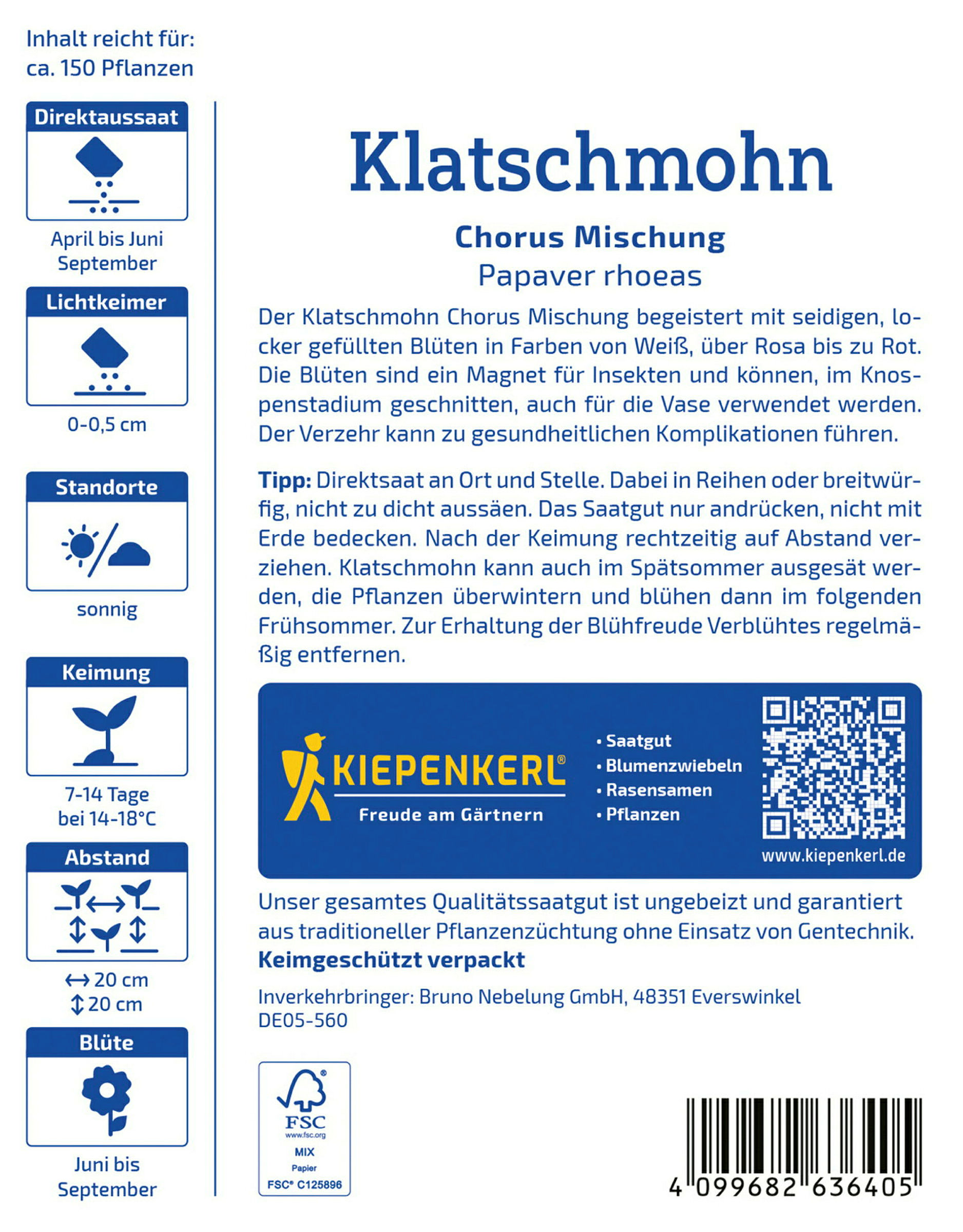 Kiepenkerl Klatschmohn Chorus Mischung