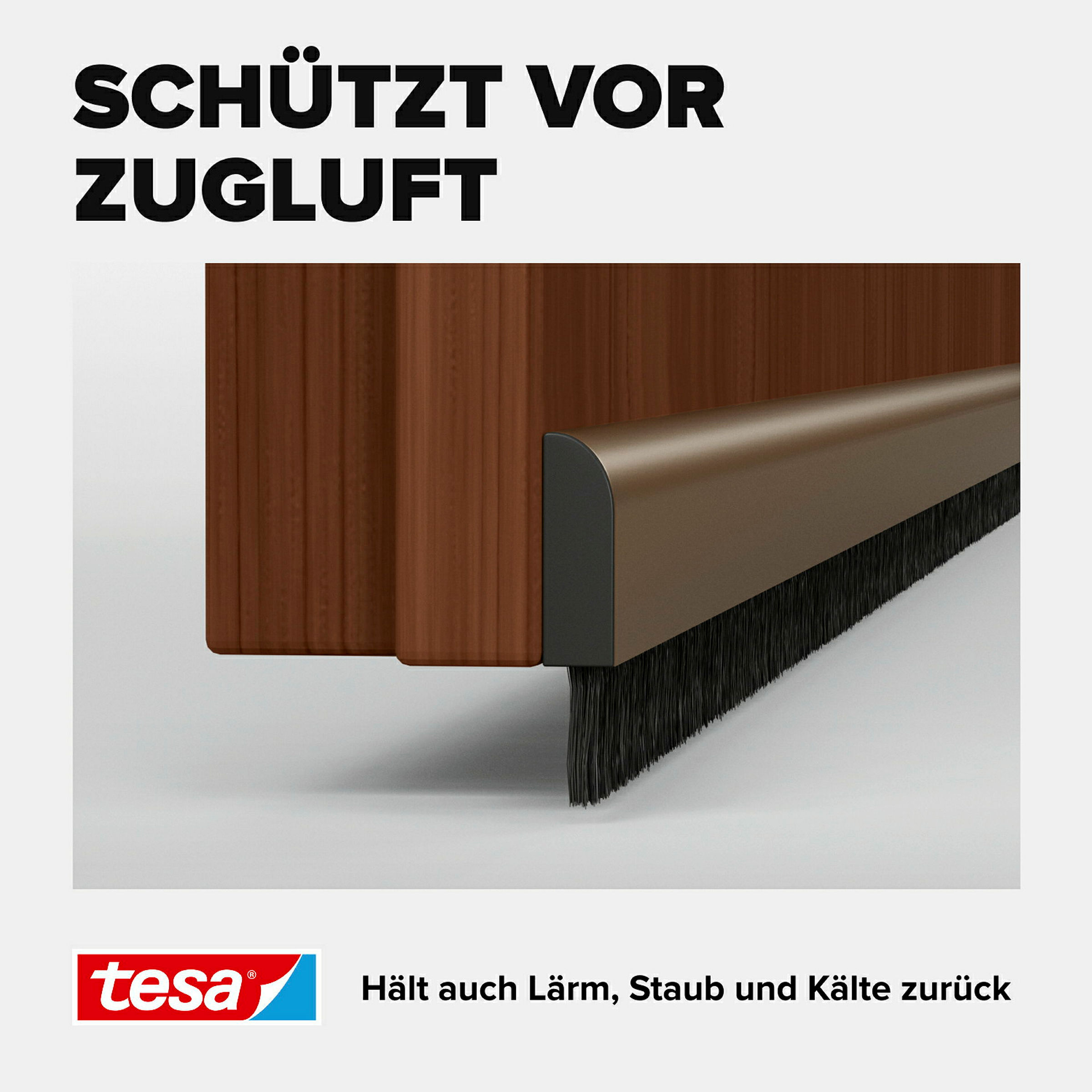 tesamoll® Comfort Türdichtschiene für unebene Böden braun