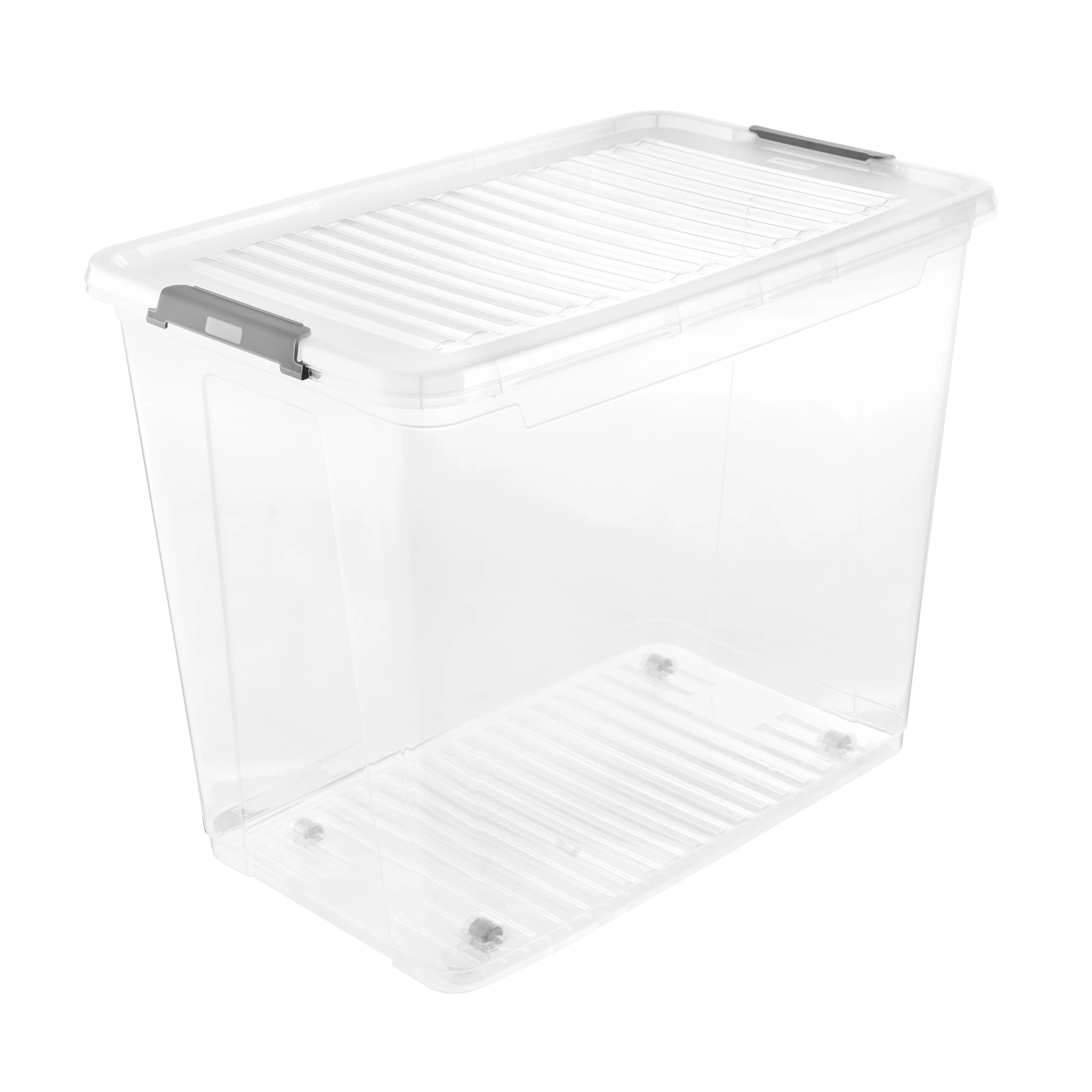 keeeper Clipbox mit Deckel und Rollen, 74 L, 59 x 38 x 47 cm, leo, Transp.